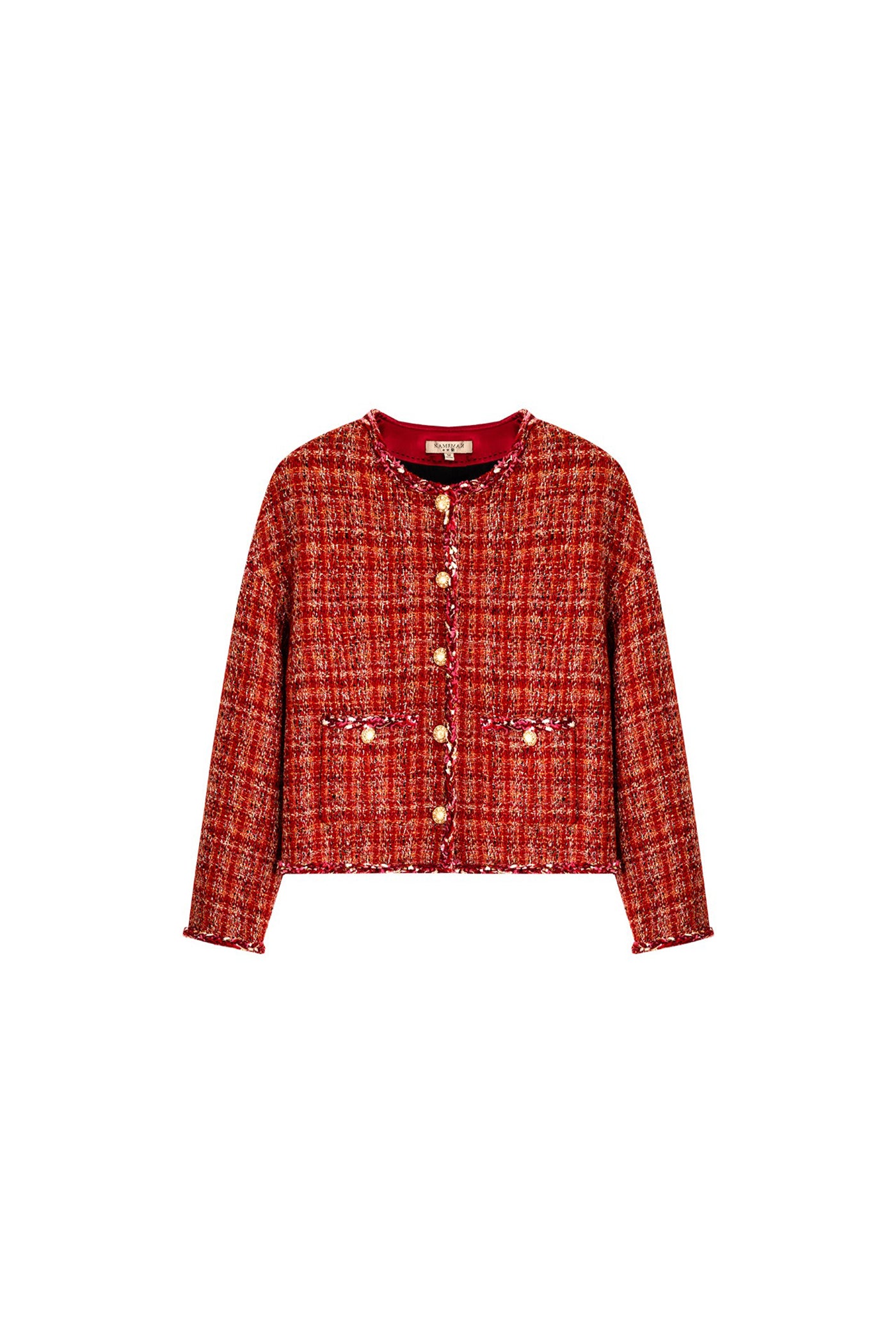 KAMILAN Women's Tweed Short Jacket – 2025 Autumn New Chic French Style Cropped Coat