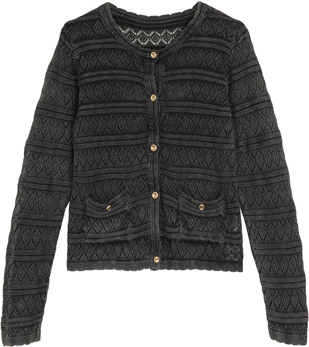 KAMILAN French Hollow Crochet Knit Cardigan – 2025 Autumn New Short Design Sweater Jacket for Women