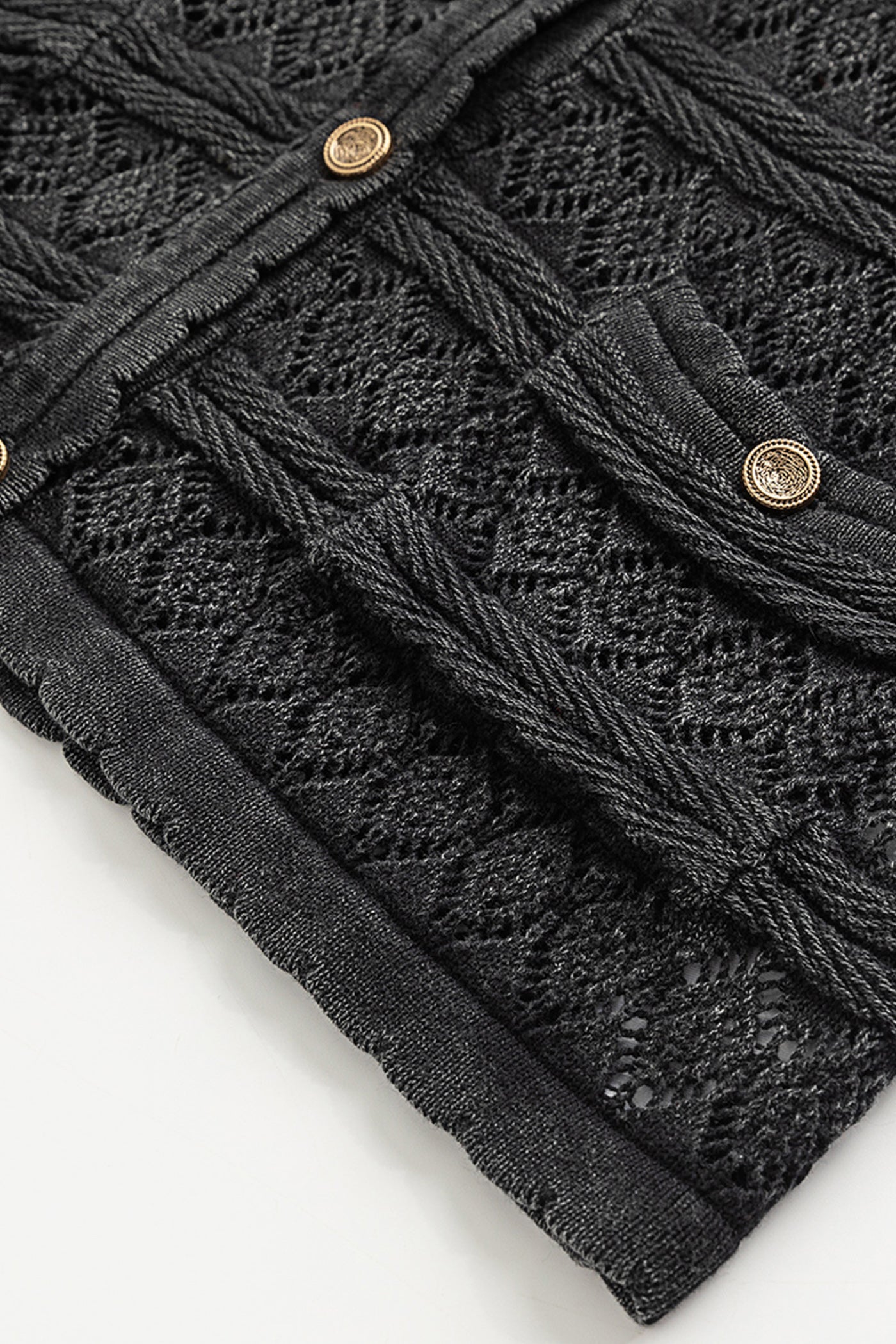 KAMILAN French Hollow Crochet Knit Cardigan – 2025 Autumn New Short Design Sweater Jacket for Women