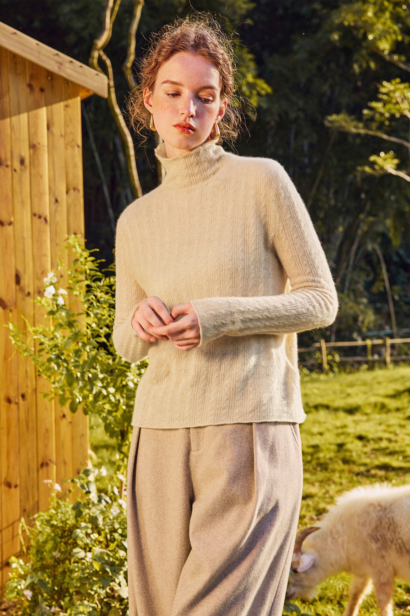 KAMILAN Women's Turtleneck Cashmere Sweater – 2025 Fall New Slim Fit Base Layer Top