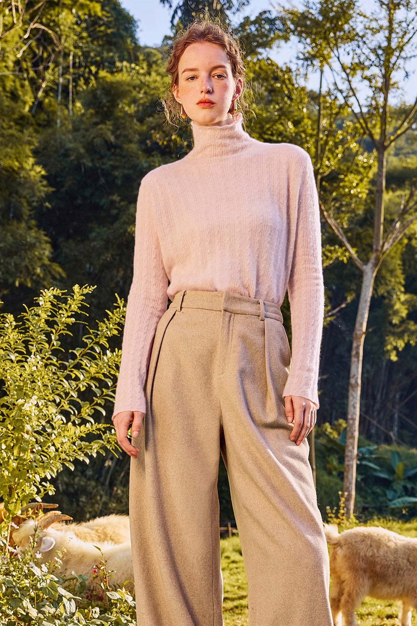KAMILAN Women's Turtleneck Cashmere Sweater – 2025 Fall New Slim Fit Base Layer Top