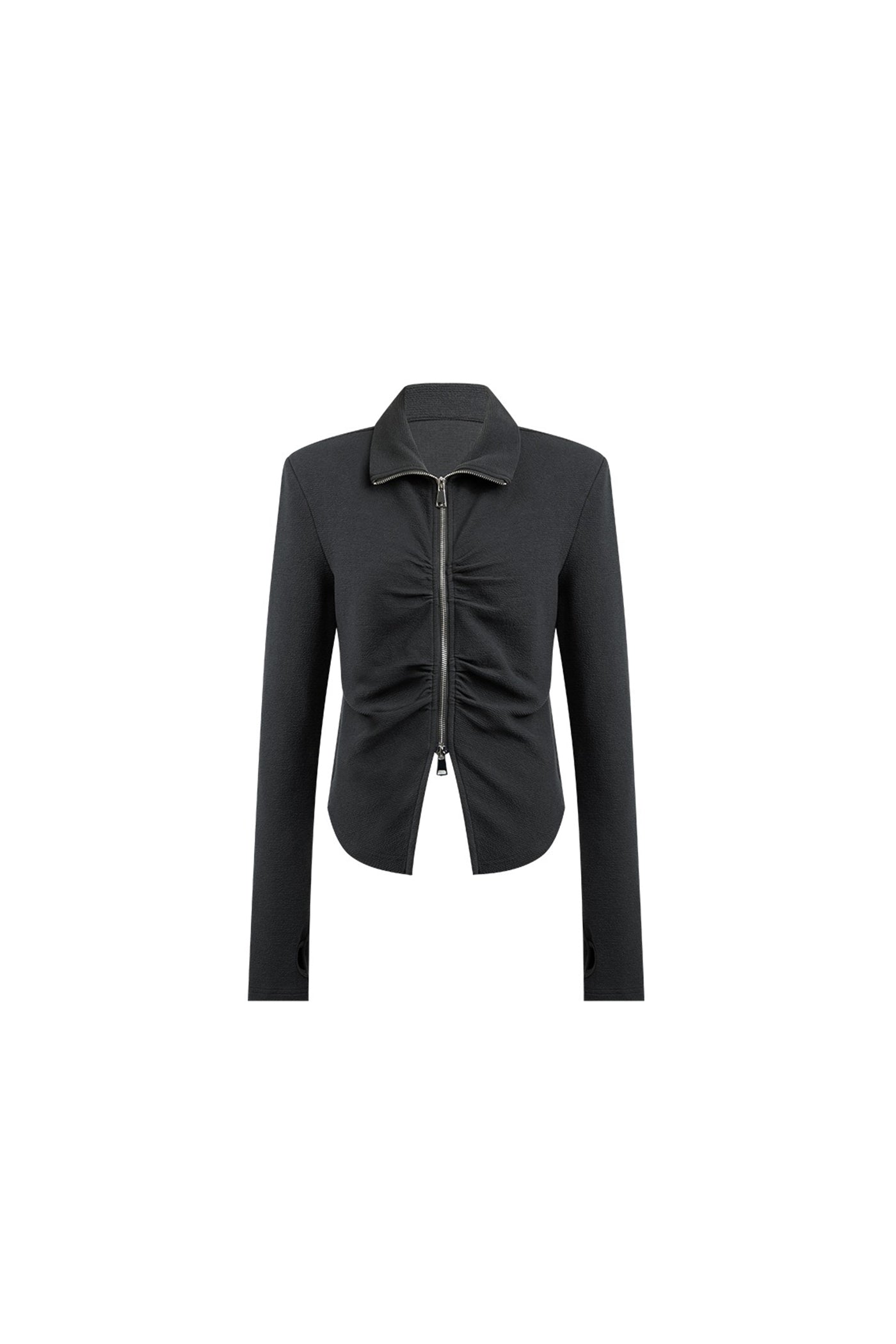 KAMILAN Women's Chic French Style Short Jacket – 2025 Autumn New Slim-Fit High Neck Tailored Top