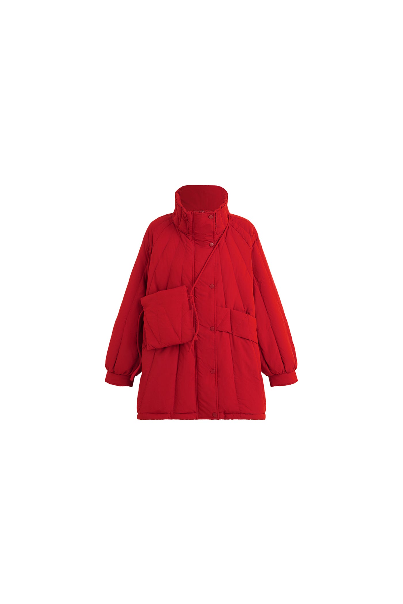 KAMILAN Women's Red Down Coat – 2025 Winter Mid-Length Warm Puffer Jacket with White Duck Down