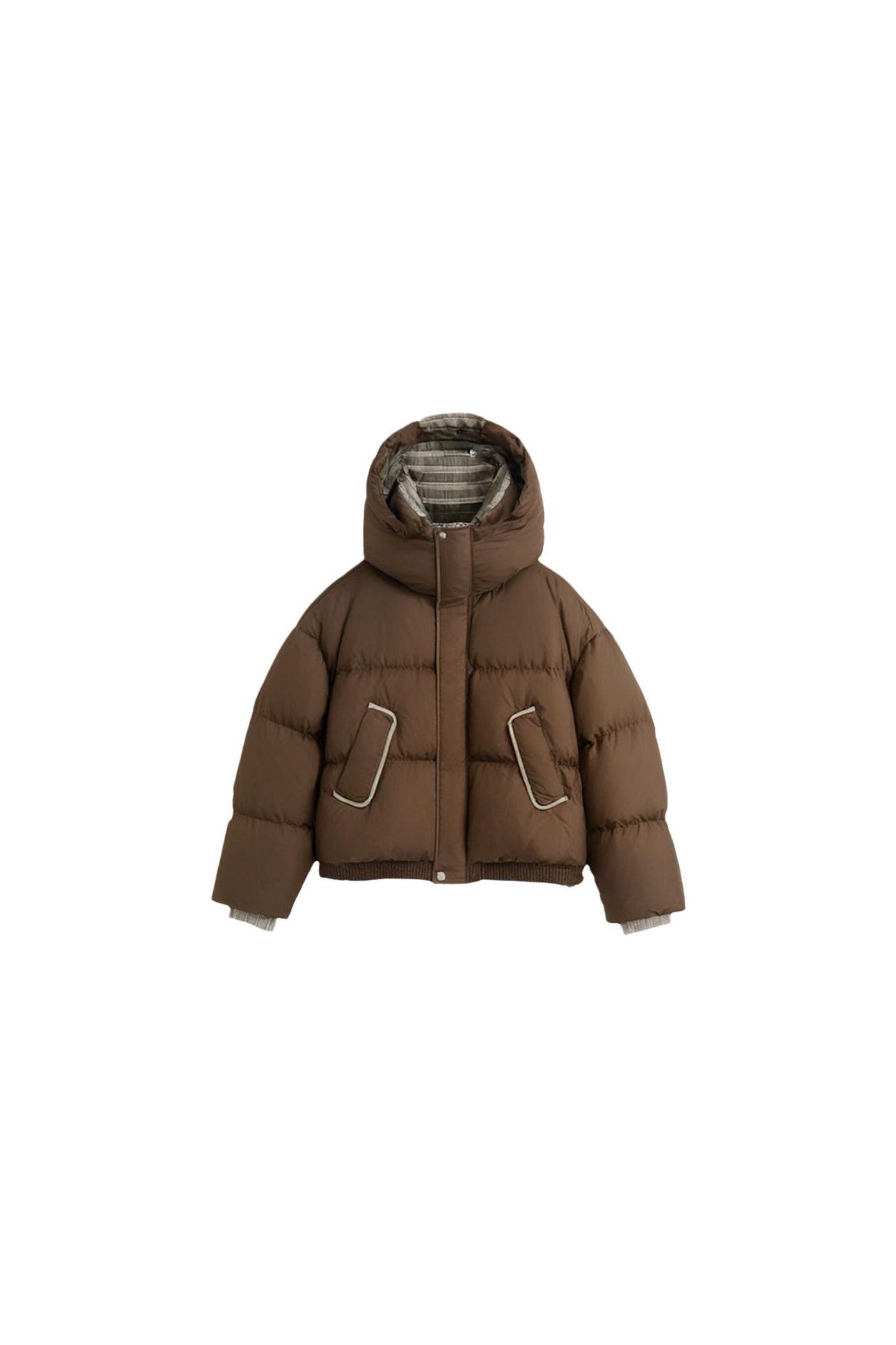 KAMILAN Women's Short Designer Down Jacket – 2025 Winter Collection, Warm White Duck Down Hooded Coat
