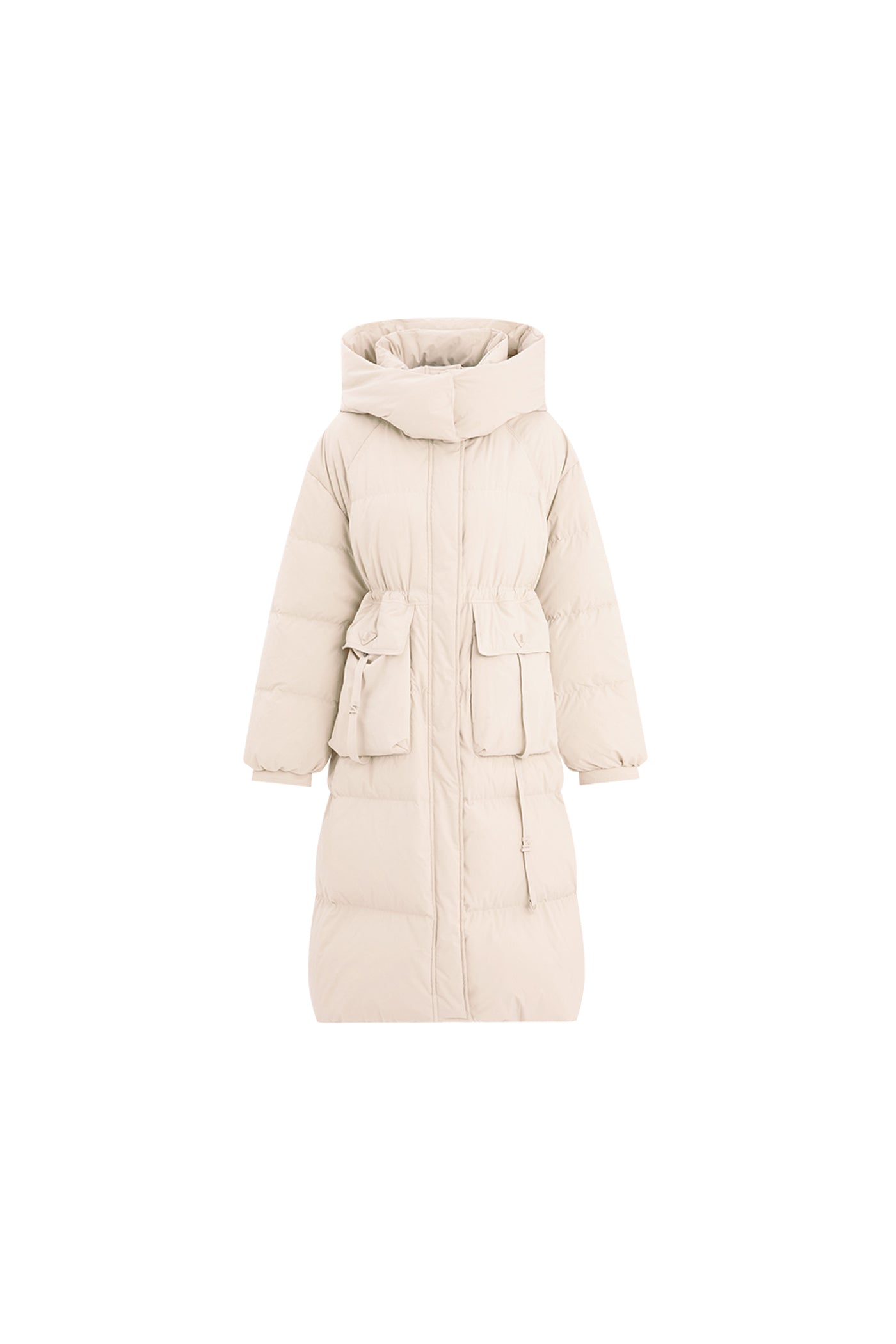 KAMILAN Women's Mid-Length Hooded Down Coat – 2025 Winter New White Duck Down Puffer Jacket, Warm Fashion Outerwear