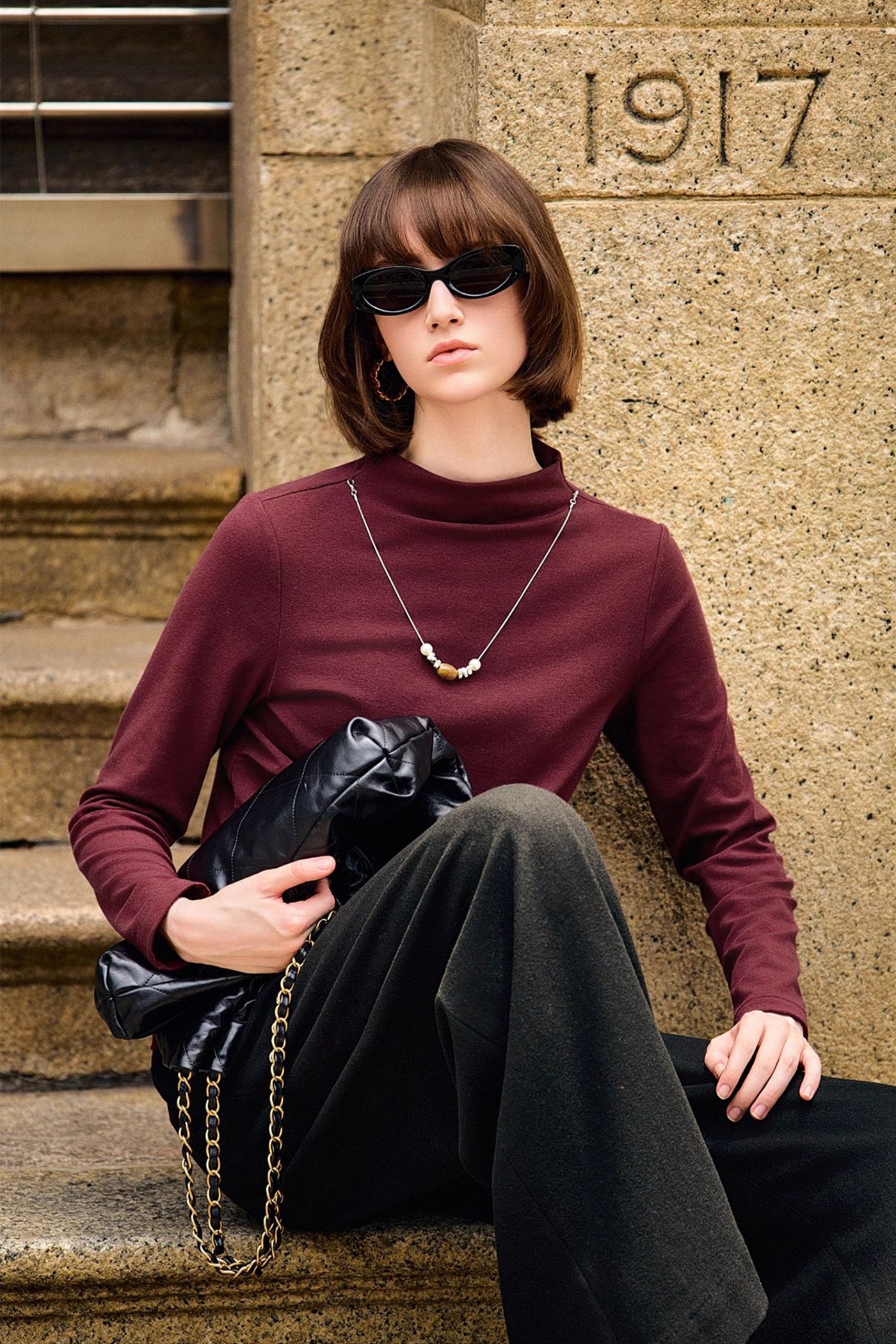 KAMILAN French Chic Knit Sweater – 2025 Autumn New Women's Long-Sleeve Versatile Base Layer Top