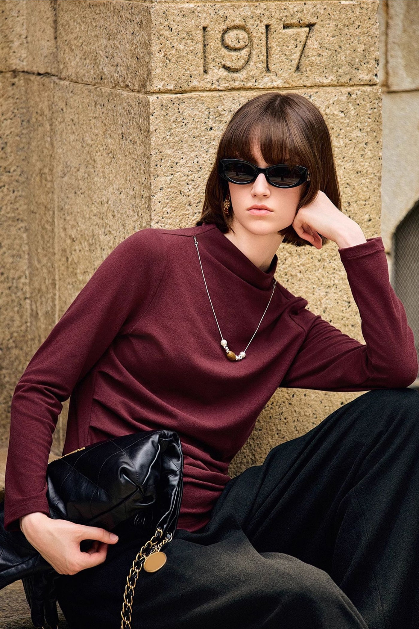 KAMILAN French Chic Knit Sweater – 2025 Autumn New Women's Long-Sleeve Versatile Base Layer Top
