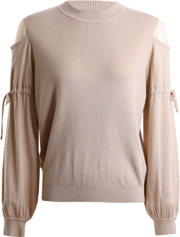 KAMILAN French-Inspired Statement Knit Sweater for Women – 2025 Fall Collection, Long Sleeve Slim Fit Pullover