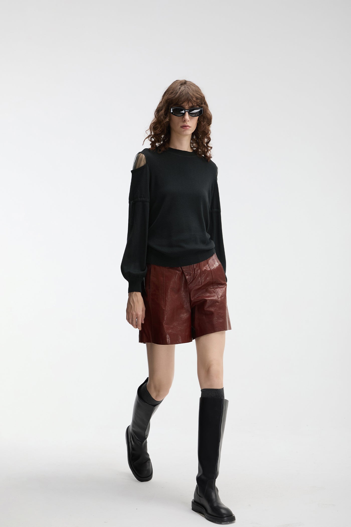 KAMILAN French-Inspired Statement Knit Sweater for Women – 2025 Fall Collection, Long Sleeve Slim Fit Pullover