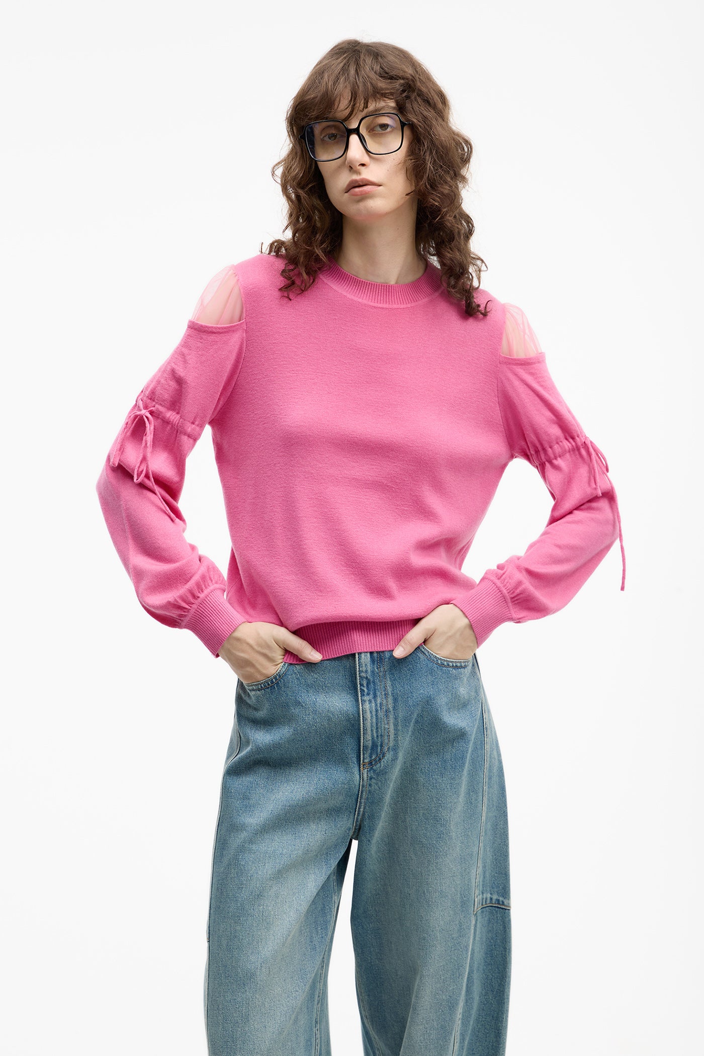 KAMILAN French-Inspired Statement Knit Sweater for Women – 2025 Fall Collection, Long Sleeve Slim Fit Pullover