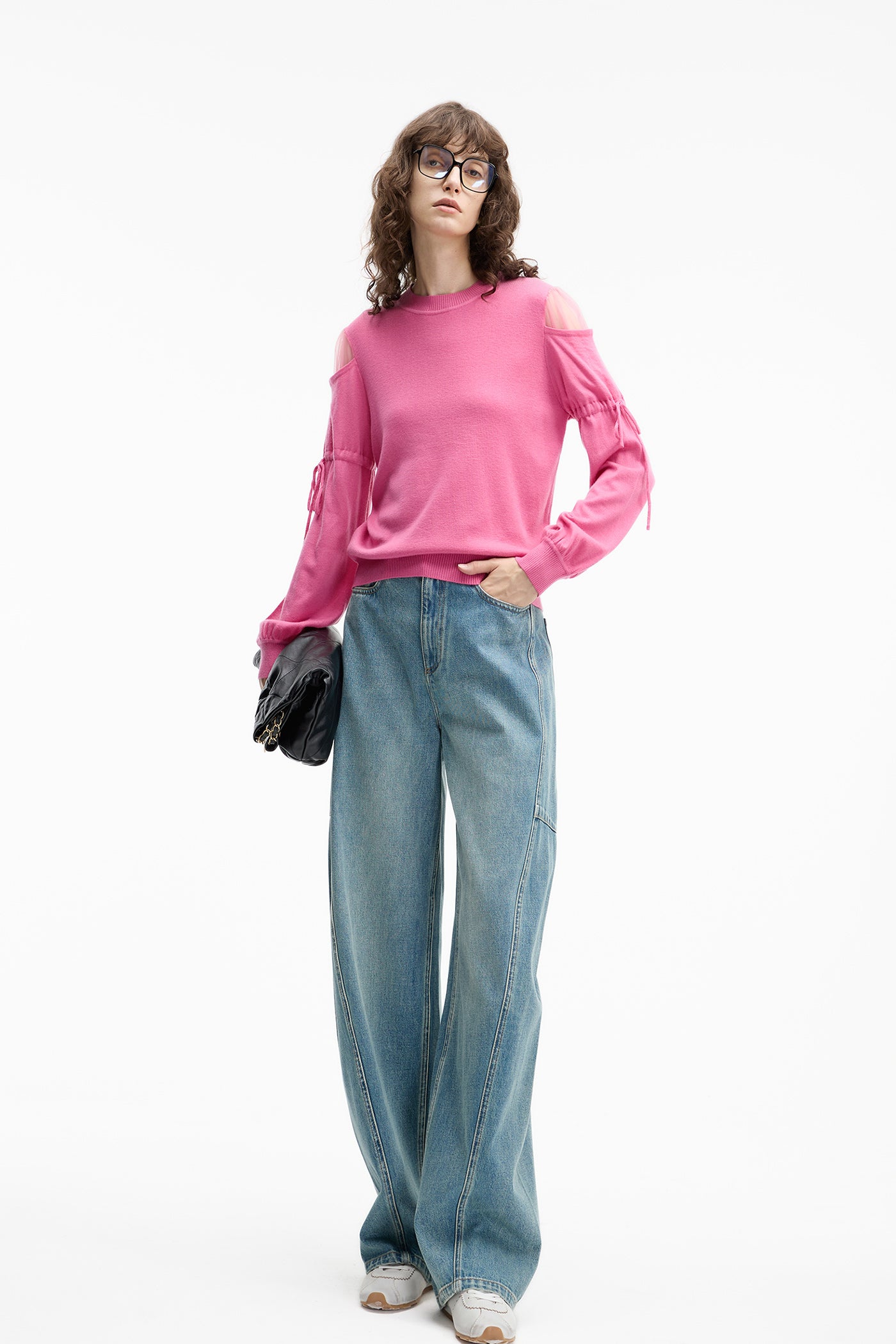 KAMILAN French-Inspired Statement Knit Sweater for Women – 2025 Fall Collection, Long Sleeve Slim Fit Pullover