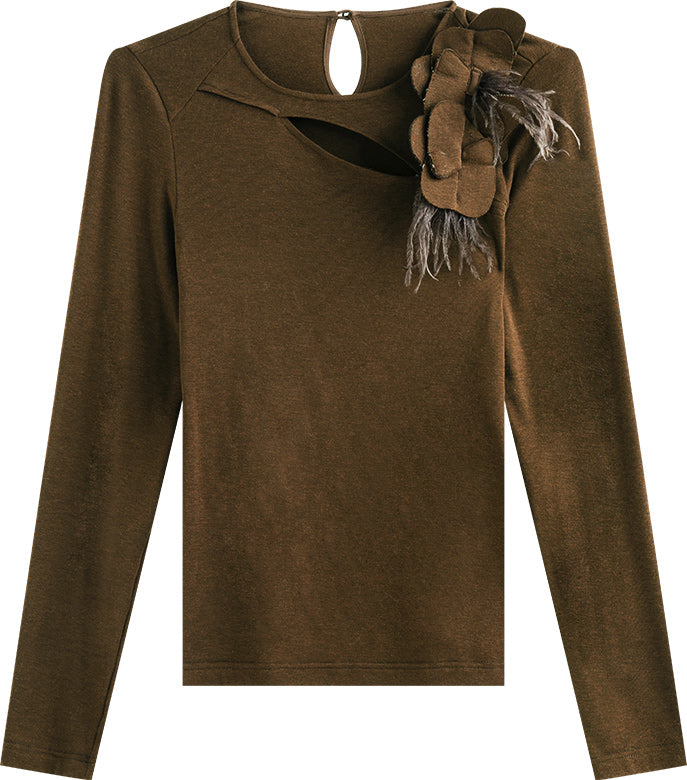 KAMILAN Women's Slim-Fit Knit Sweater – 2025 Autumn New Chic Design Base Layer Top