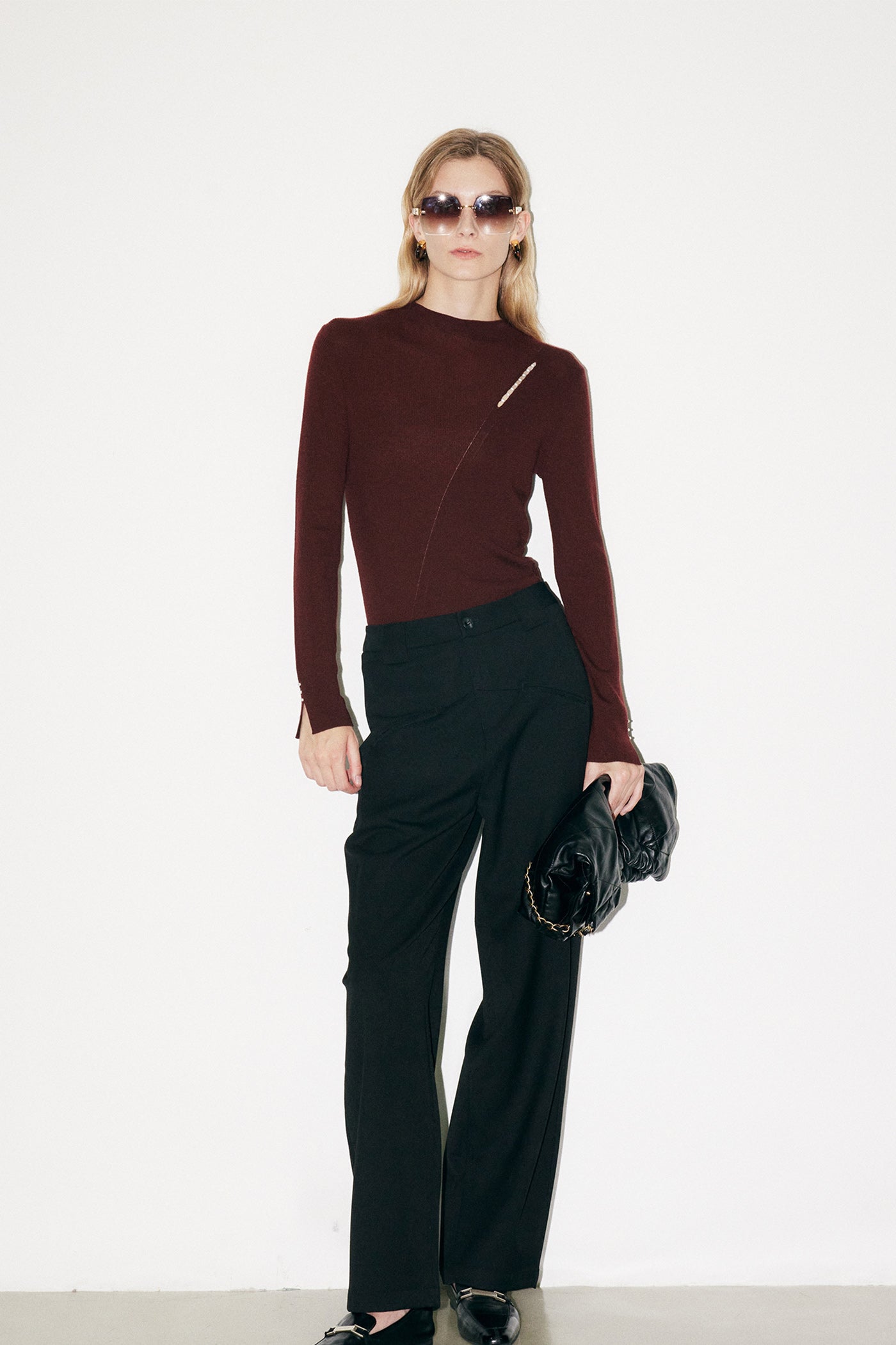 KAMILAN Women's Wool Sweater – 2025 Autumn New Versatile Knit Base Layer Top
