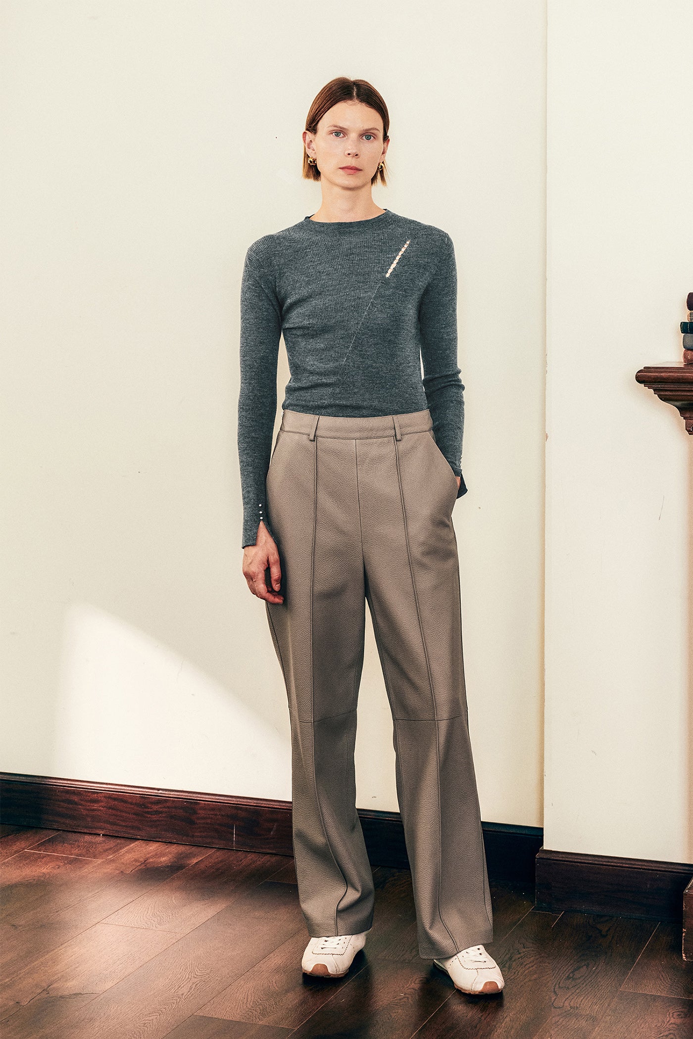 KAMILAN Women's Wool Sweater – 2025 Autumn New Versatile Knit Base Layer Top