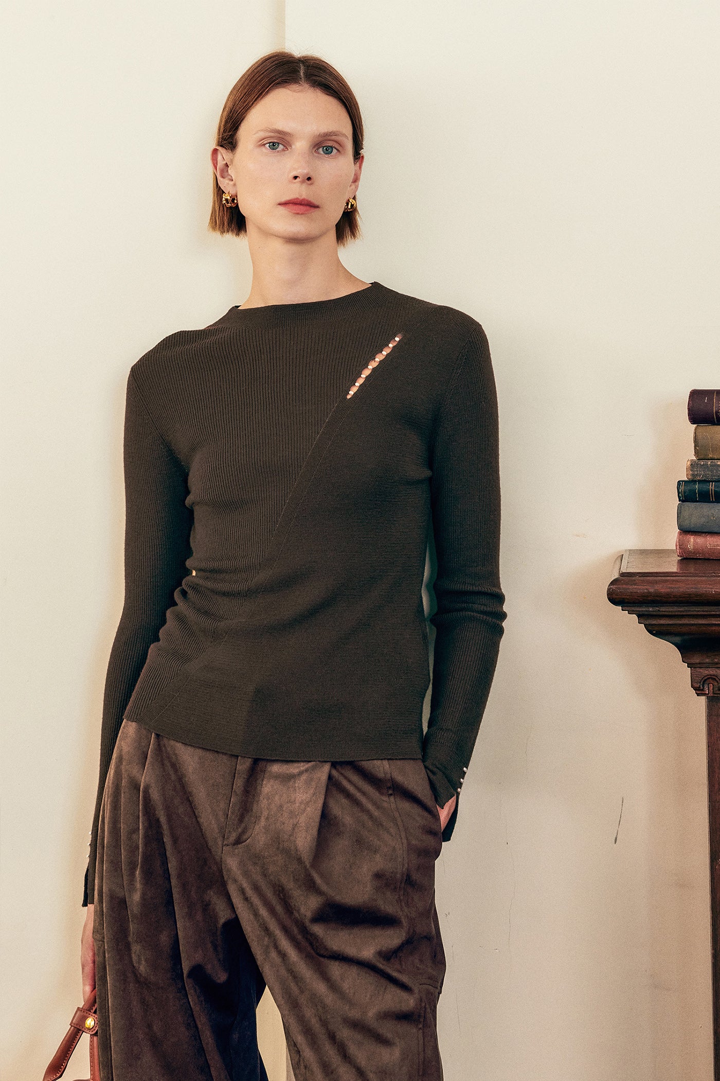 KAMILAN Women's Wool Sweater – 2025 Autumn New Versatile Knit Base Layer Top