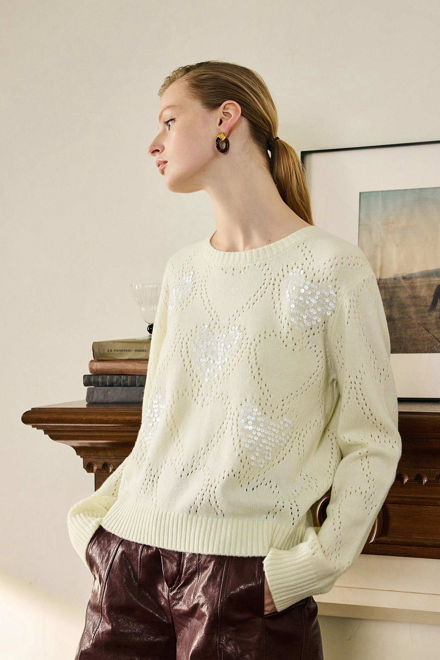 KAMILAN Women’s Wool Sweater – 2025 Autumn New Arrival, Soft Knit Base Layer Top