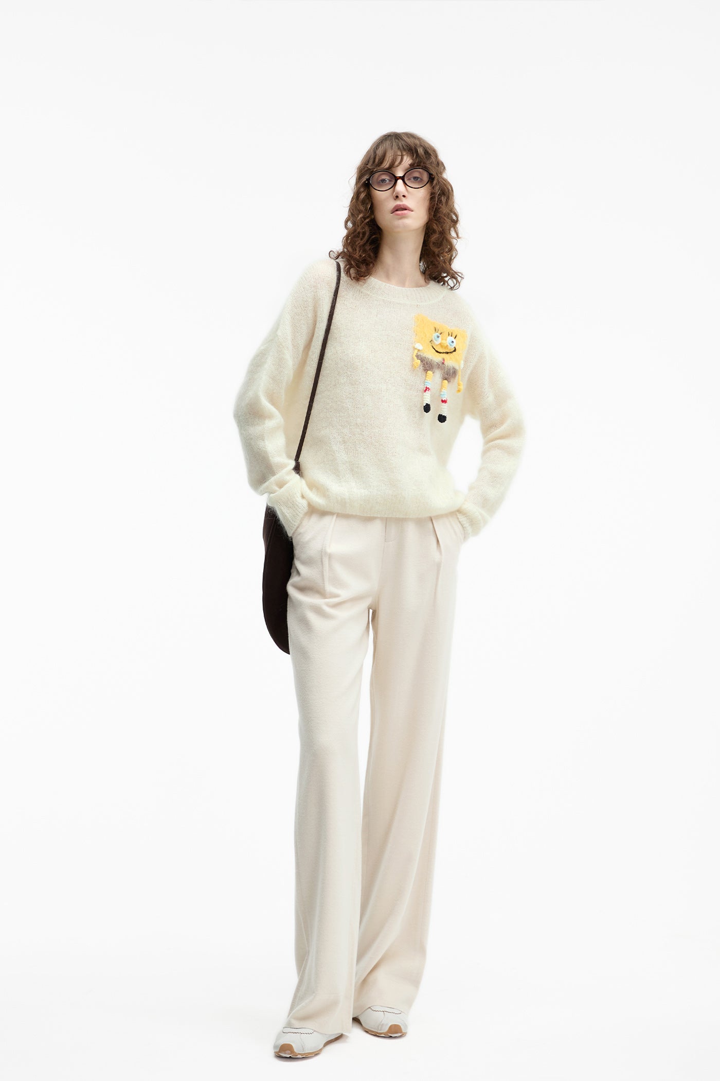 KAMILAN Chic Mohair Sweater for Women – 2025 Fall New Design Long Sleeve Pullover