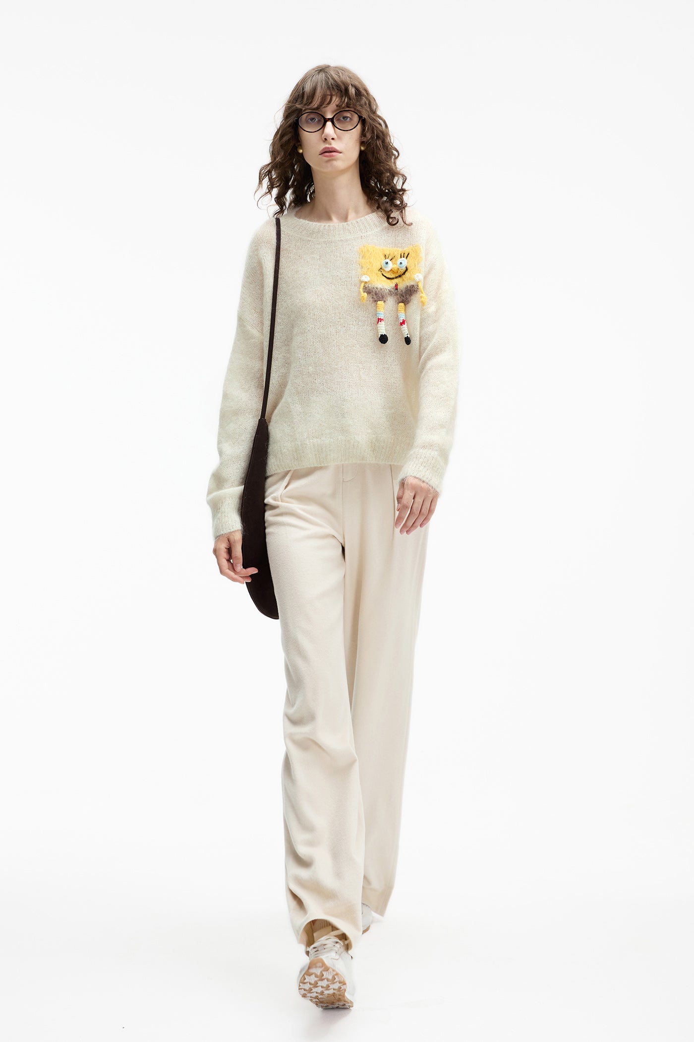 KAMILAN Chic Mohair Sweater for Women – 2025 Fall New Design Long Sleeve Pullover