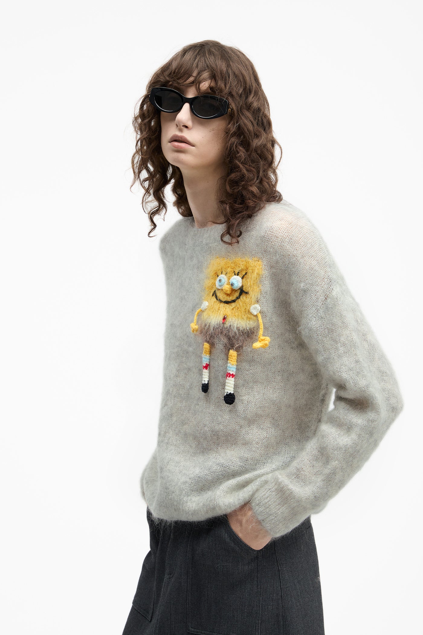 KAMILAN Chic Mohair Sweater for Women – 2025 Fall New Design Long Sleeve Pullover