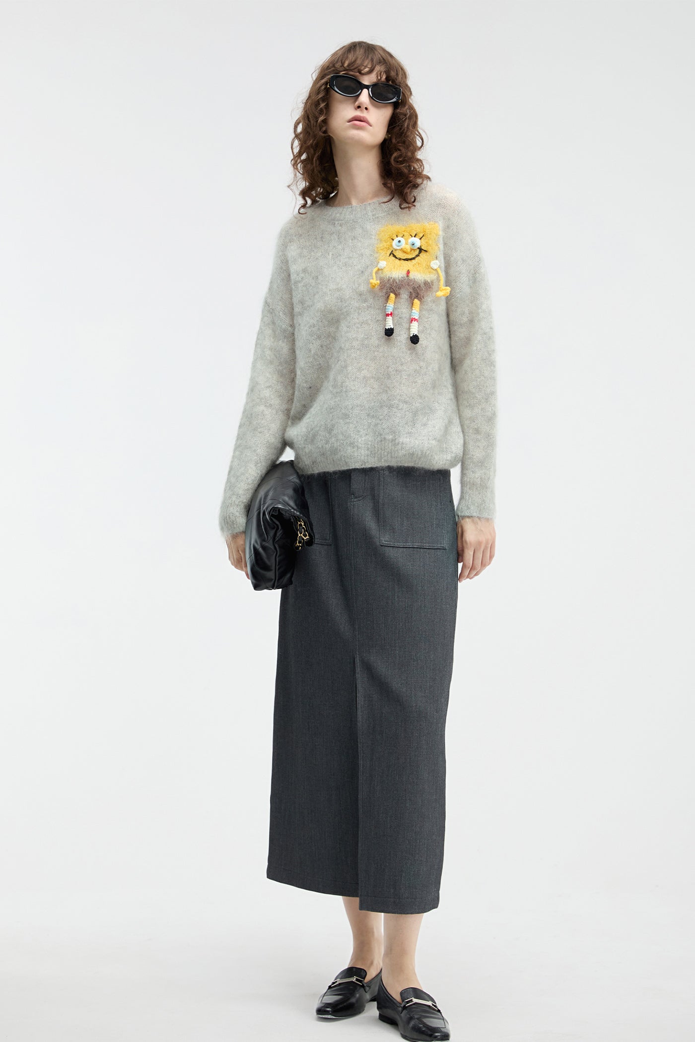KAMILAN Chic Mohair Sweater for Women – 2025 Fall New Design Long Sleeve Pullover
