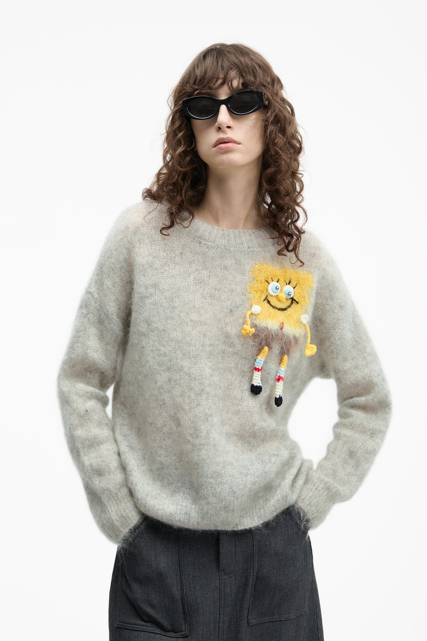 KAMILAN Chic Mohair Sweater for Women – 2025 Fall New Design Long Sleeve Pullover