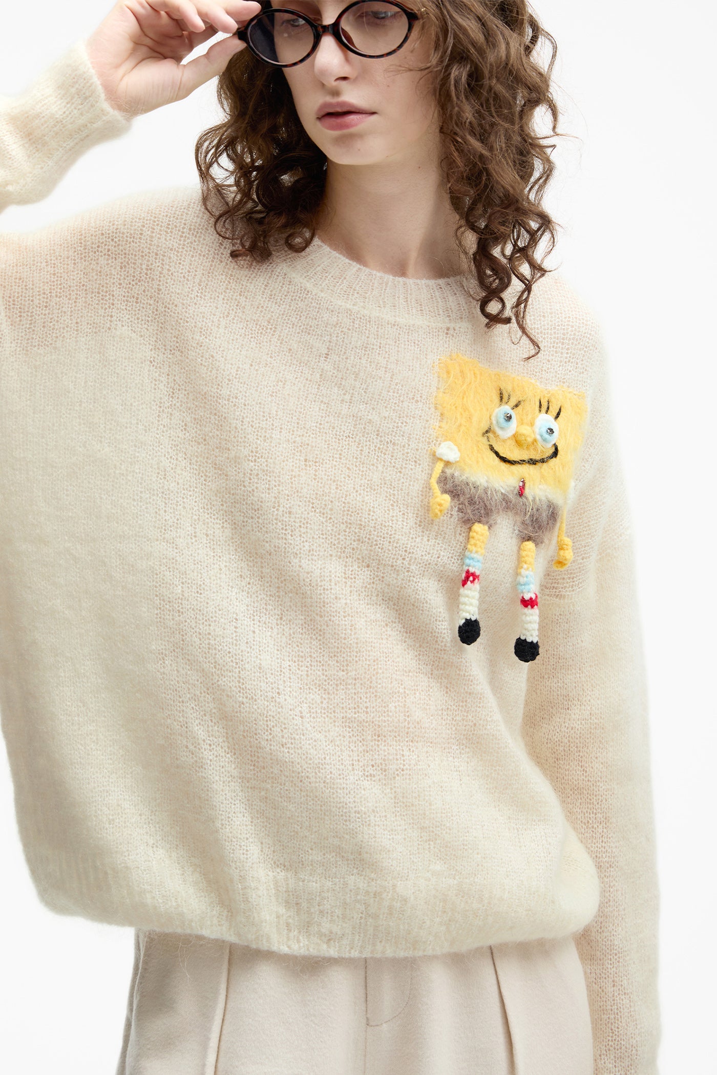 KAMILAN Chic Mohair Sweater for Women – 2025 Fall New Design Long Sleeve Pullover