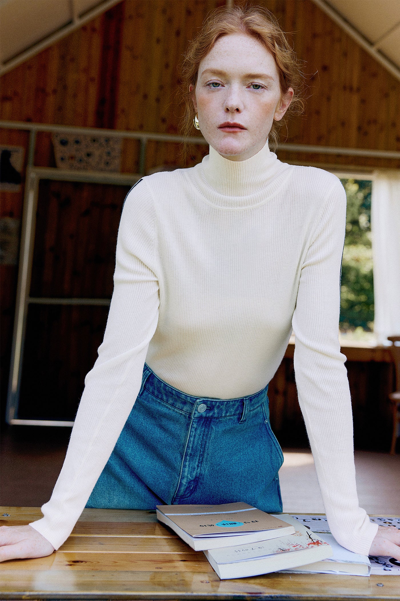 KAMILAN Women's Slim-Fit Turtleneck Wool Sweater – 2025 Autumn New Elegant Knit Base Layer Top