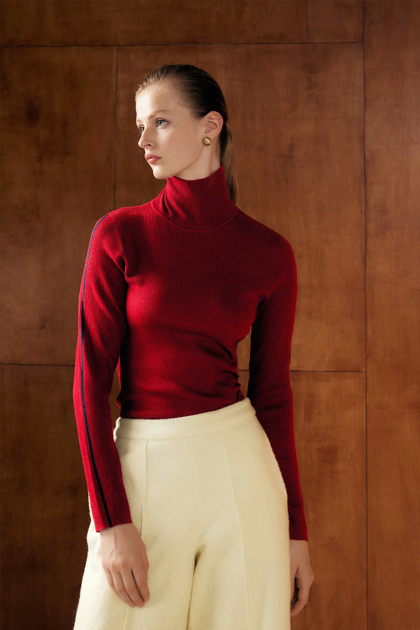 KAMILAN Women's Slim-Fit Turtleneck Wool Sweater – 2025 Autumn New Elegant Knit Base Layer Top