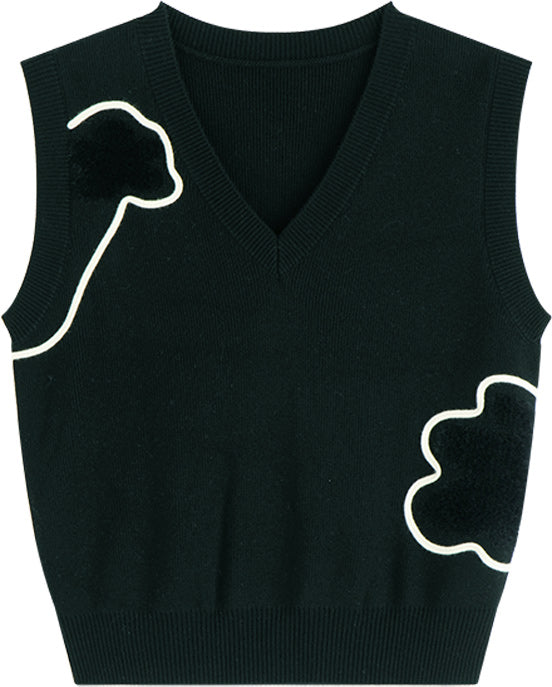 KAMILAN Women's Wool Knit Vest – 2025 Autumn Winter Simple Versatile Sweater Top