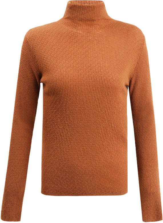 KAMILAN Women's Turtleneck Wool Sweater – 2025 Autumn/Winter New Fashion Versatile Long-Sleeve Knit Base Layer Top