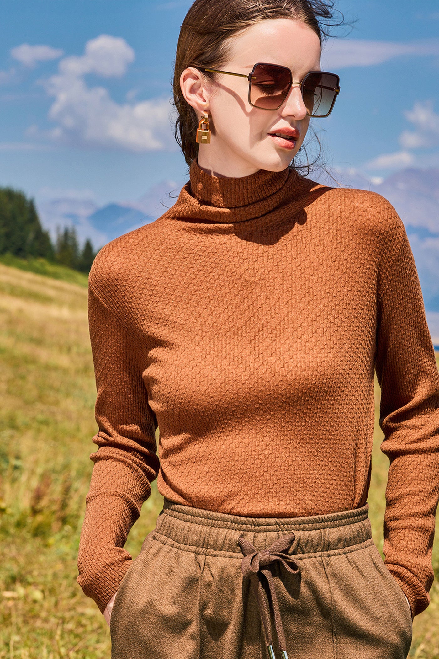 KAMILAN Women's Turtleneck Wool Sweater – 2025 Autumn/Winter New Fashion Versatile Long-Sleeve Knit Base Layer Top