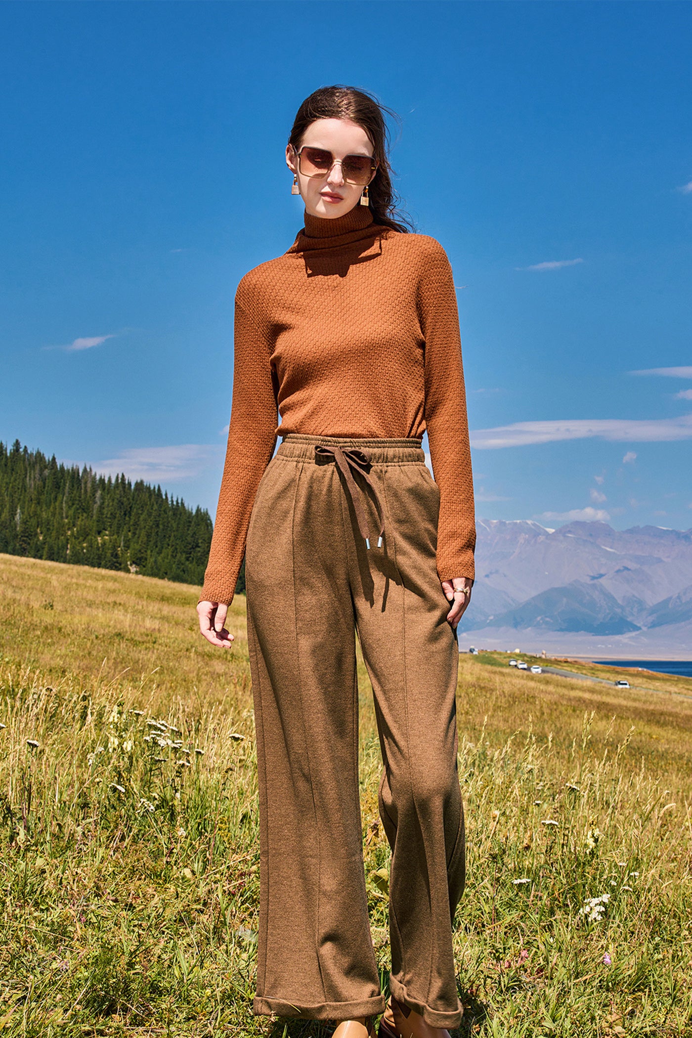 KAMILAN Women's Turtleneck Wool Sweater – 2025 Autumn/Winter New Fashion Versatile Long-Sleeve Knit Base Layer Top