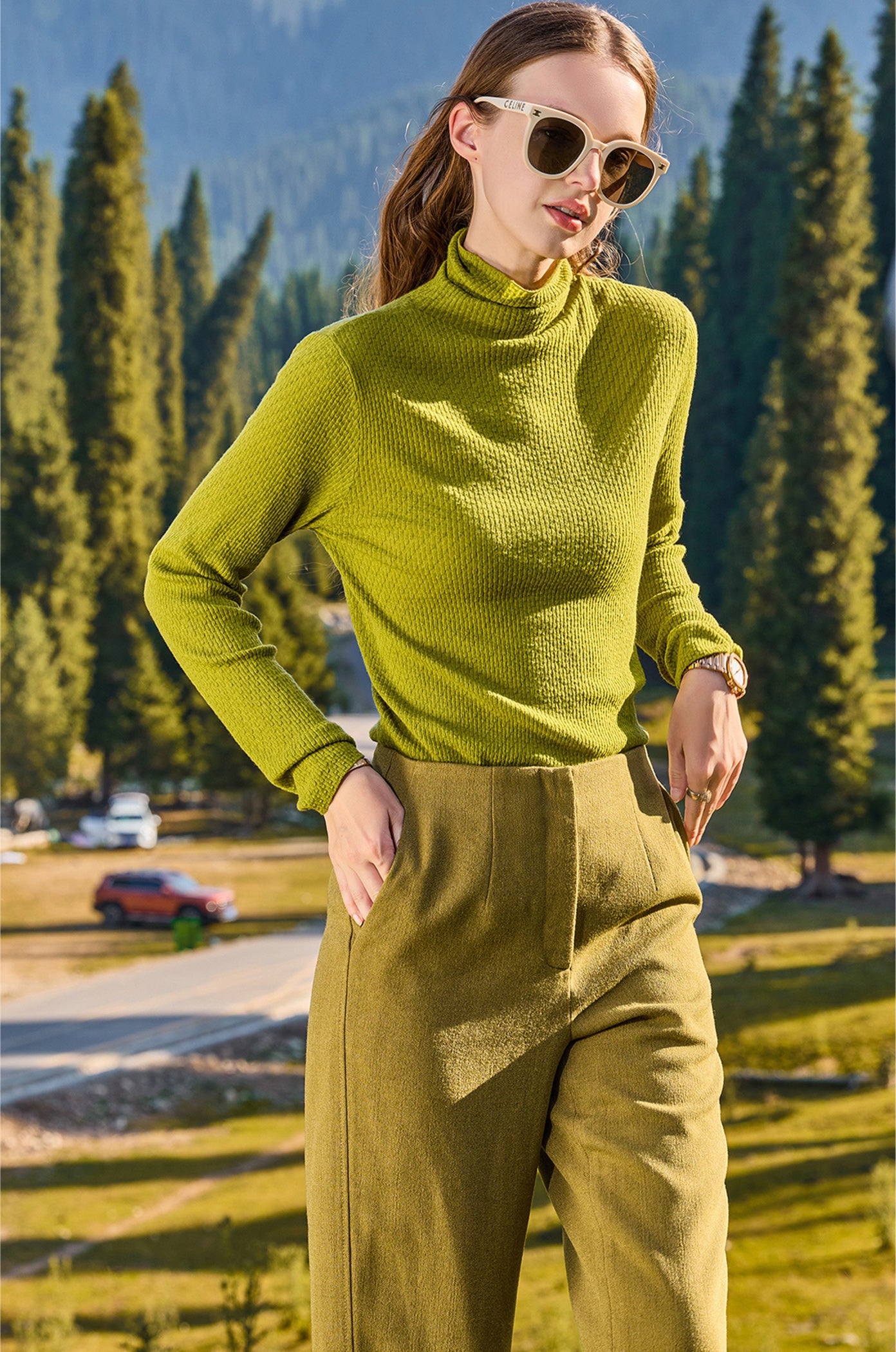 KAMILAN Women's Turtleneck Wool Sweater – 2025 Autumn/Winter New Fashion Versatile Long-Sleeve Knit Base Layer Top