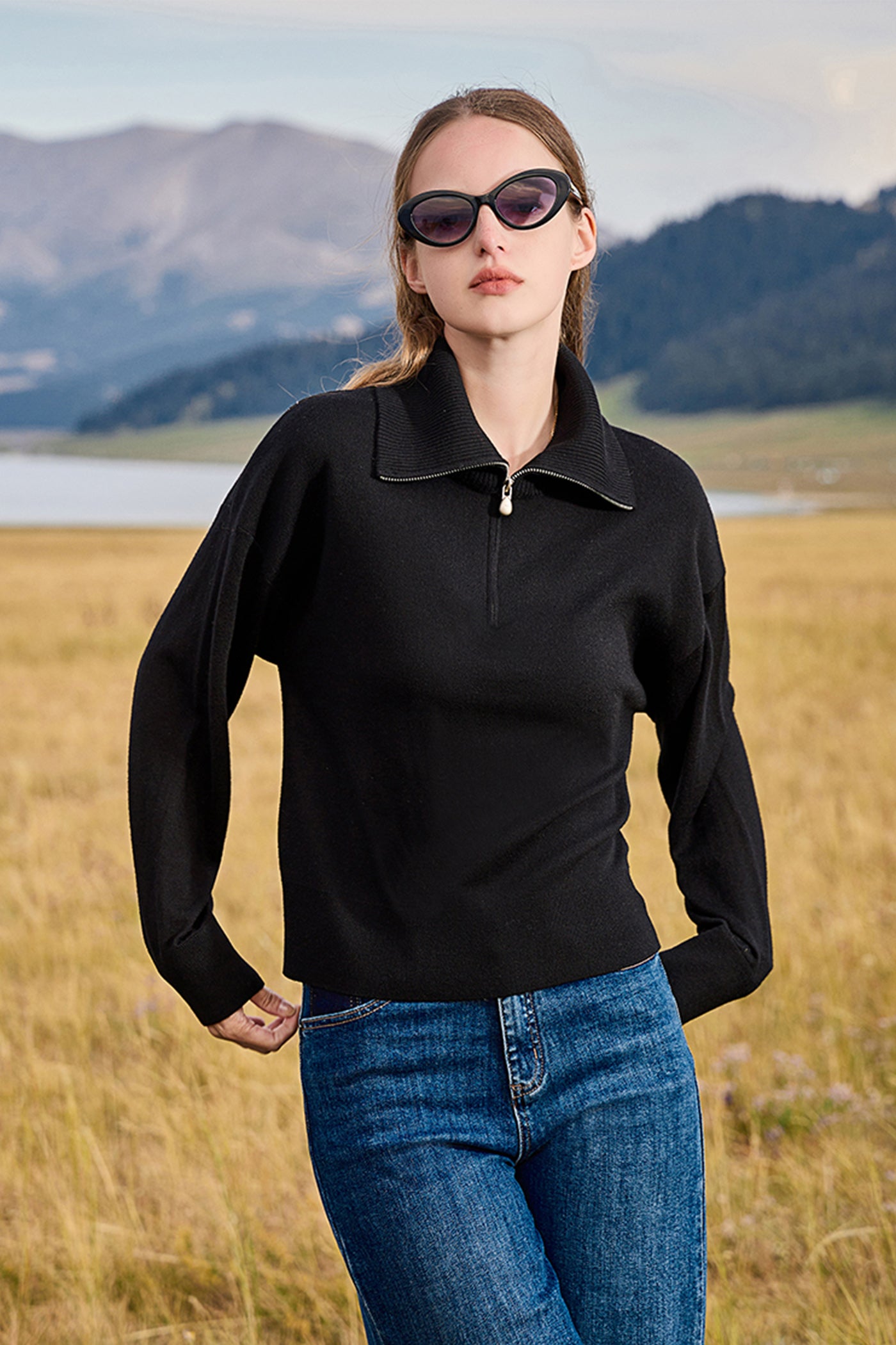 KAMILAN Women's Turtleneck Wool Sweater – 2025 Autumn Winter Elegant Long-Sleeve Knit Base Top