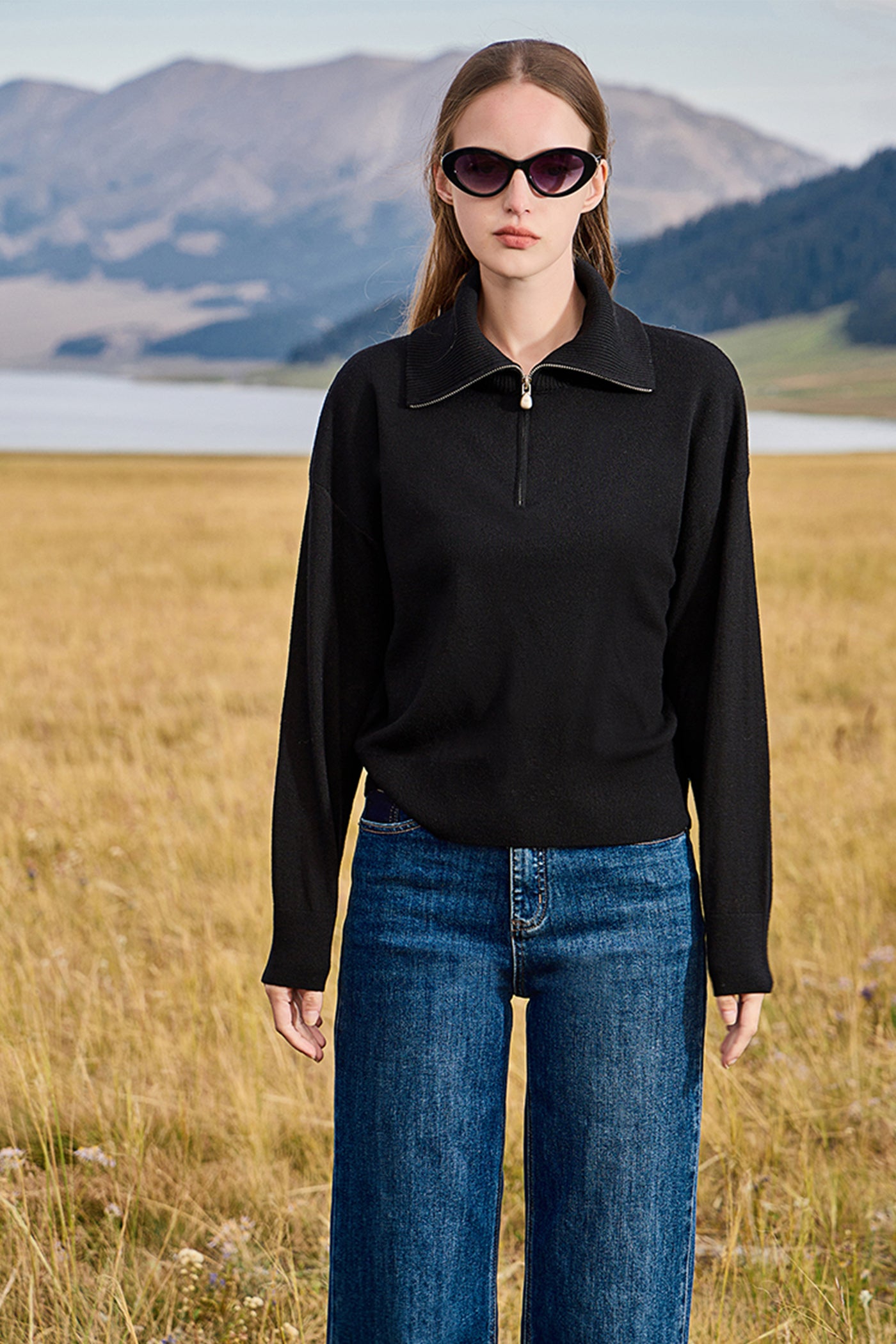 KAMILAN Women's Turtleneck Wool Sweater – 2025 Autumn Winter Elegant Long-Sleeve Knit Base Top