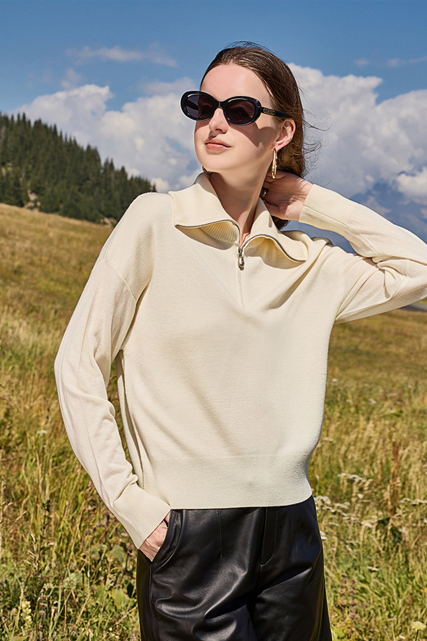 KAMILAN Women's Turtleneck Wool Sweater – 2025 Autumn Winter Elegant Long-Sleeve Knit Base Top