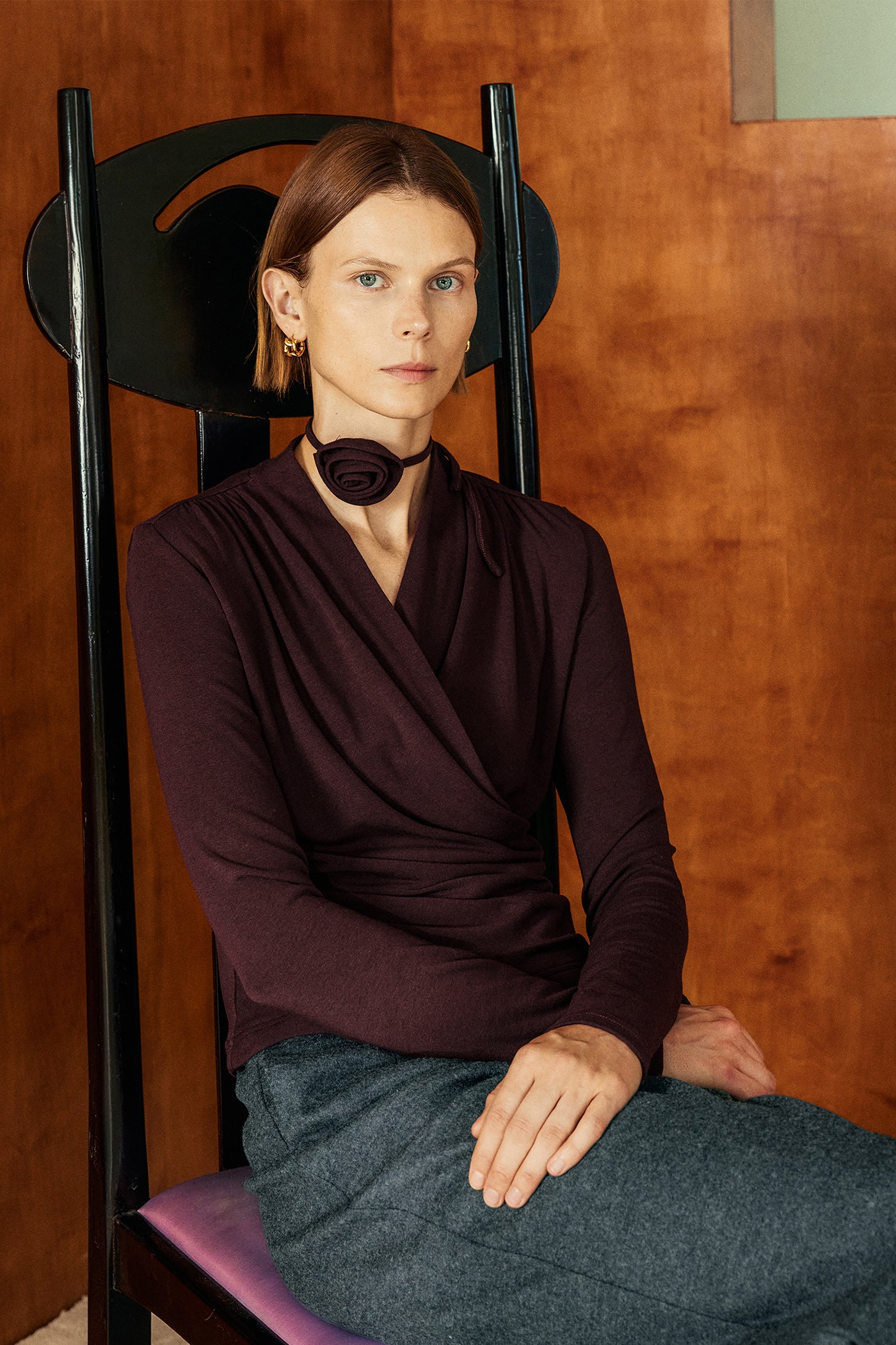 KAMILAN French Chic Designer Knit Top – 2025 Autumn Collection | Cropped Pullover Sweater for Layering
