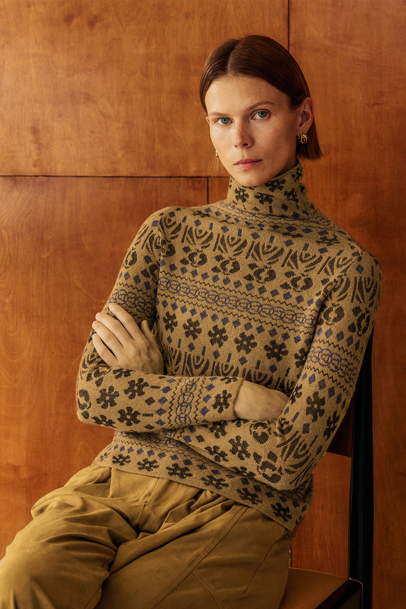 KAMILAN French High Neck Sweater Women's 100 Cashmere