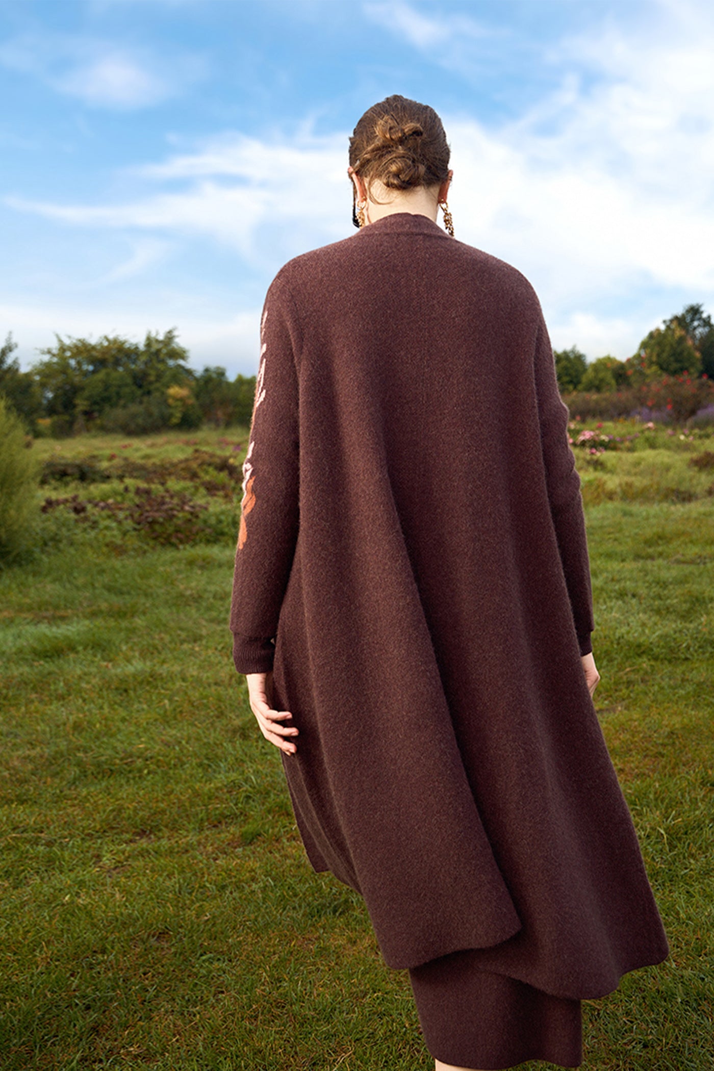 KAMILAN Women's Vintage Wool Knit Cardigan – 2025 Autumn New Long Loose Knitwear Coat Sweater
