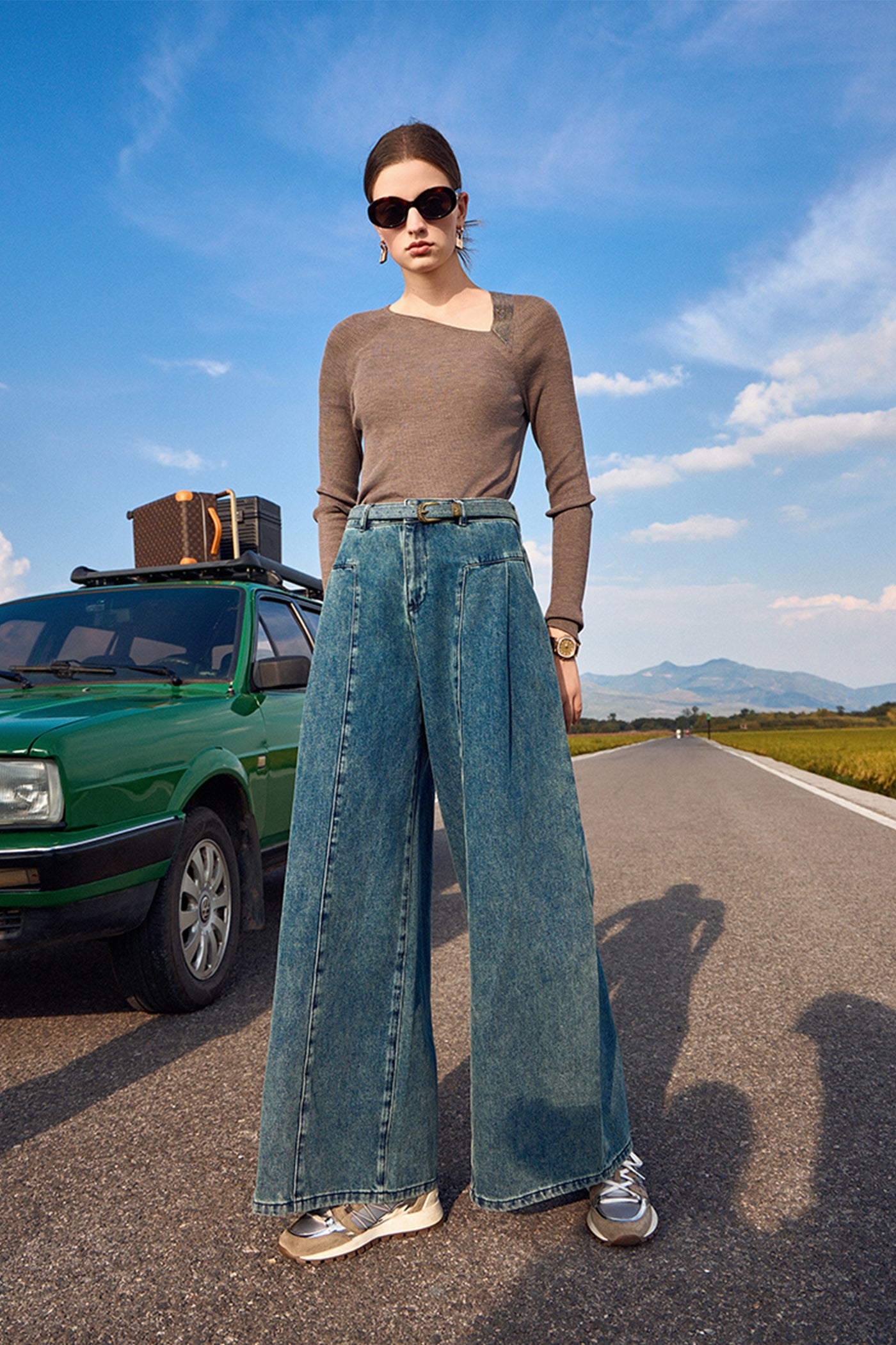 KAMILAN Women's Slim-Fit Wool Sweater – 2025 Autumn Winter New Short Fashion Knit Base Layer Top