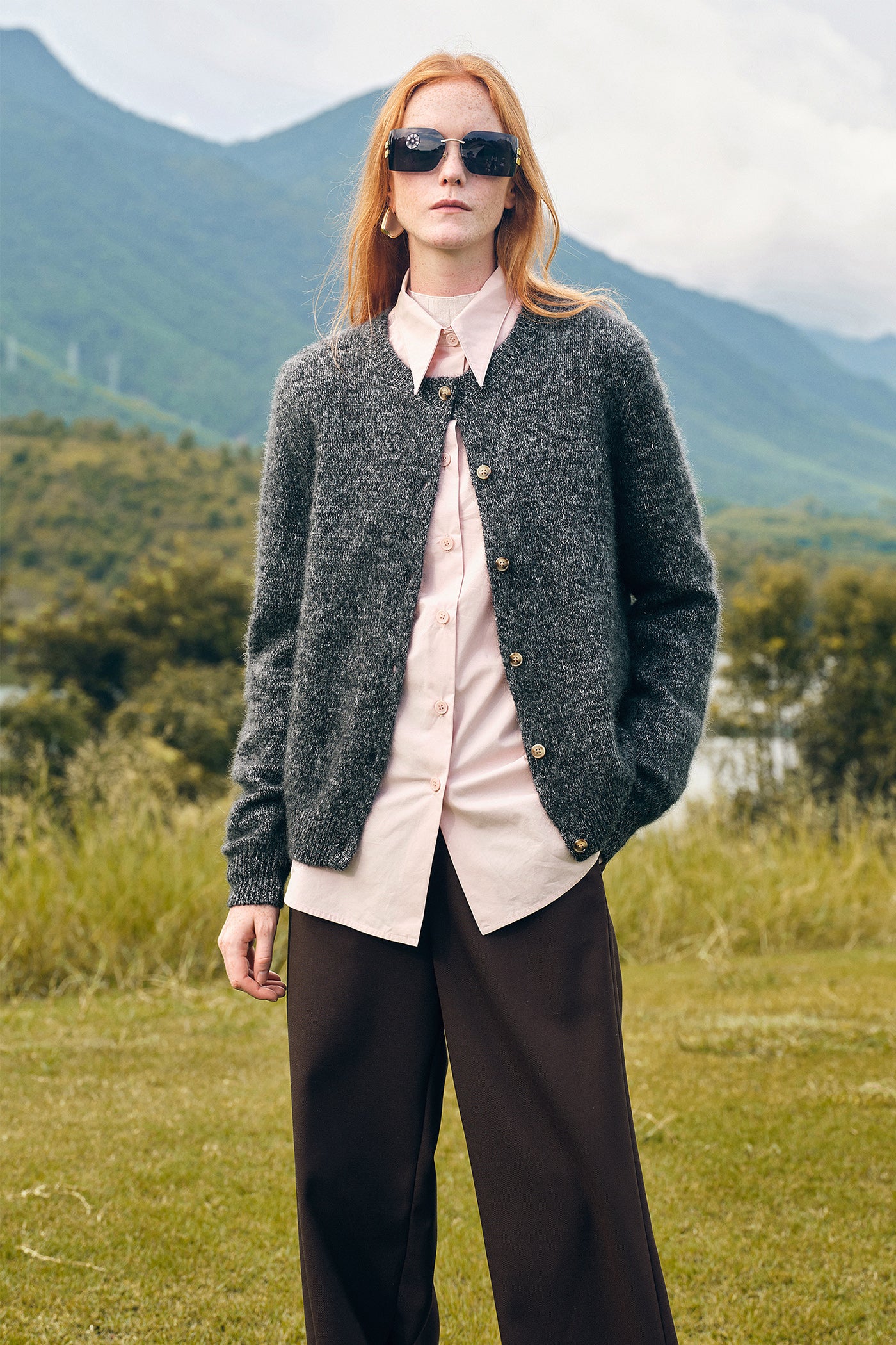 KAMILAN Women's Short Cashmere Cardigan – 2025 Autumn New Knit Sweater Jacket Top