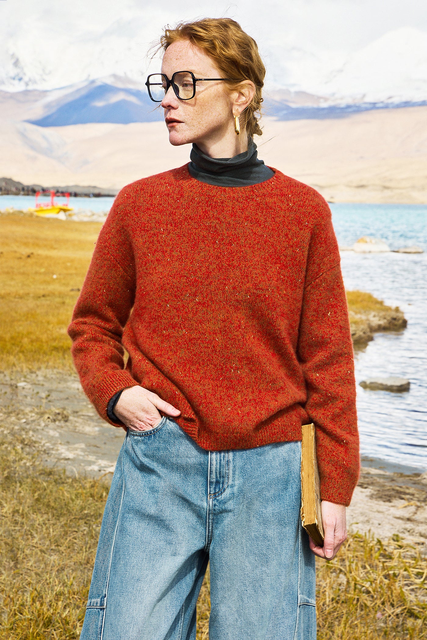 KAMILAN Women's Short Cashmere Cardigan – 2025 Autumn New Knit Sweater Jacket Top