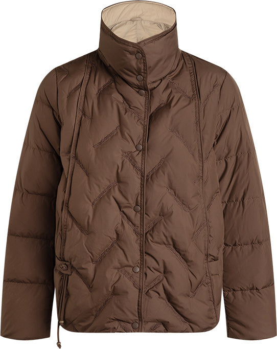 KAMILAN Women's Short Embroidered Down Jacket – 2025 Winter Warm White Duck Down Coat