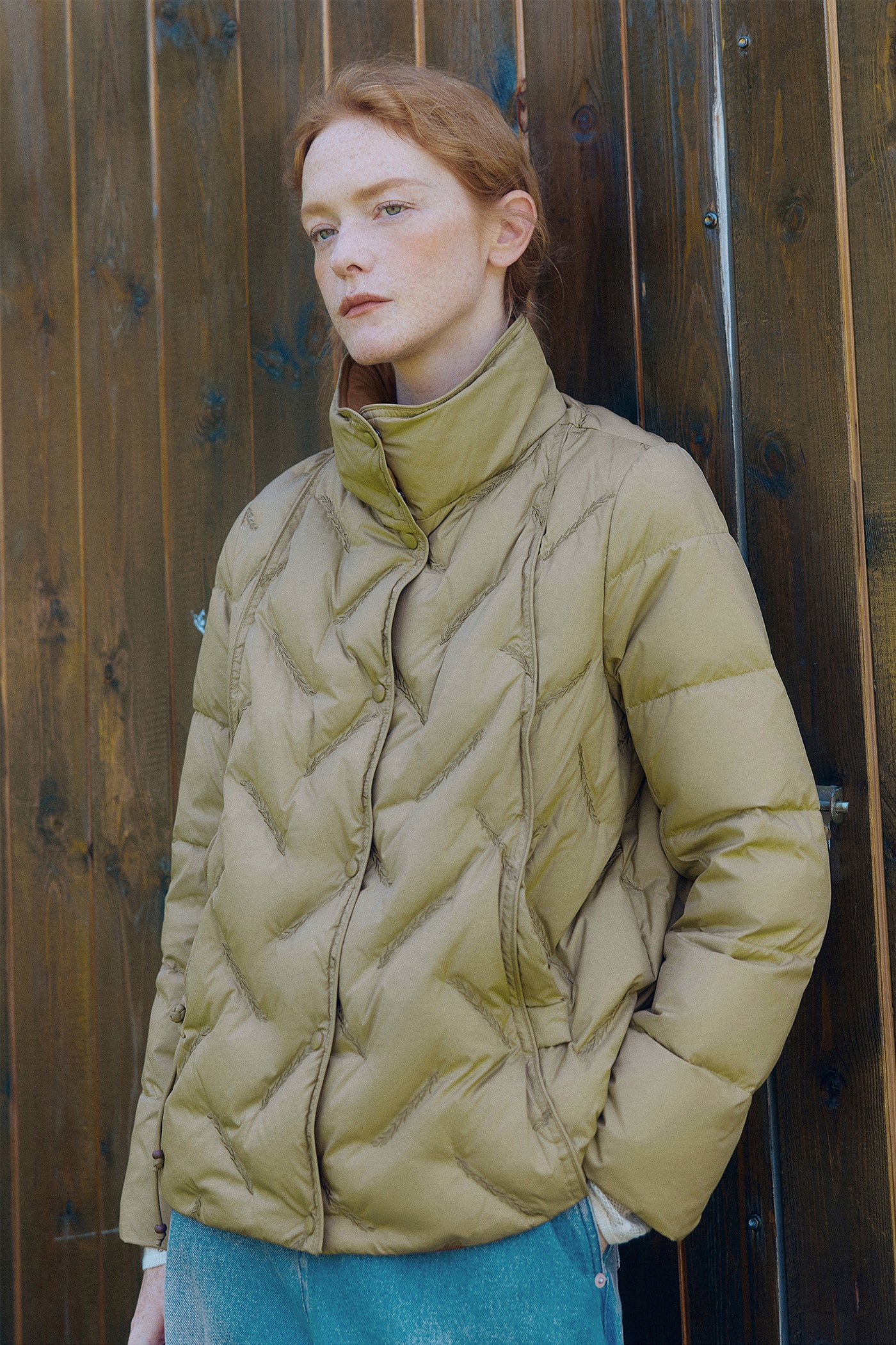 KAMILAN Women's Short Embroidered Down Jacket – 2025 Winter Warm White Duck Down Coat