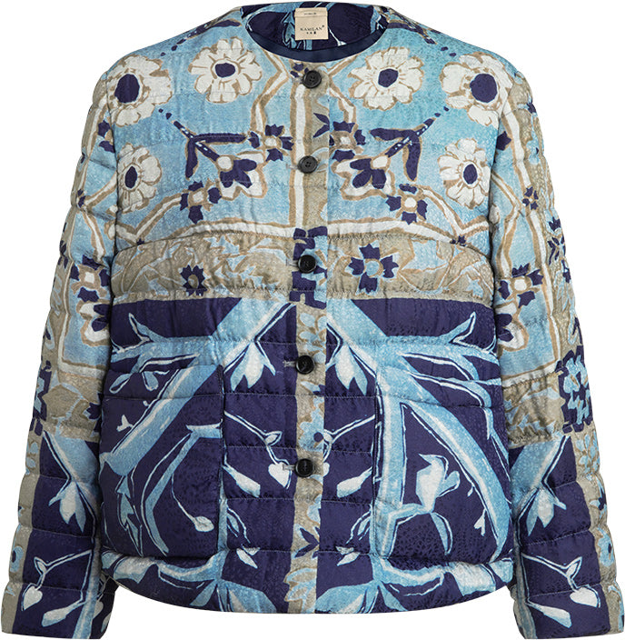 KAMILAN Women's Lightweight Short Down Jacket – 2025 Winter New Elegant Printed White Goose Down Coat