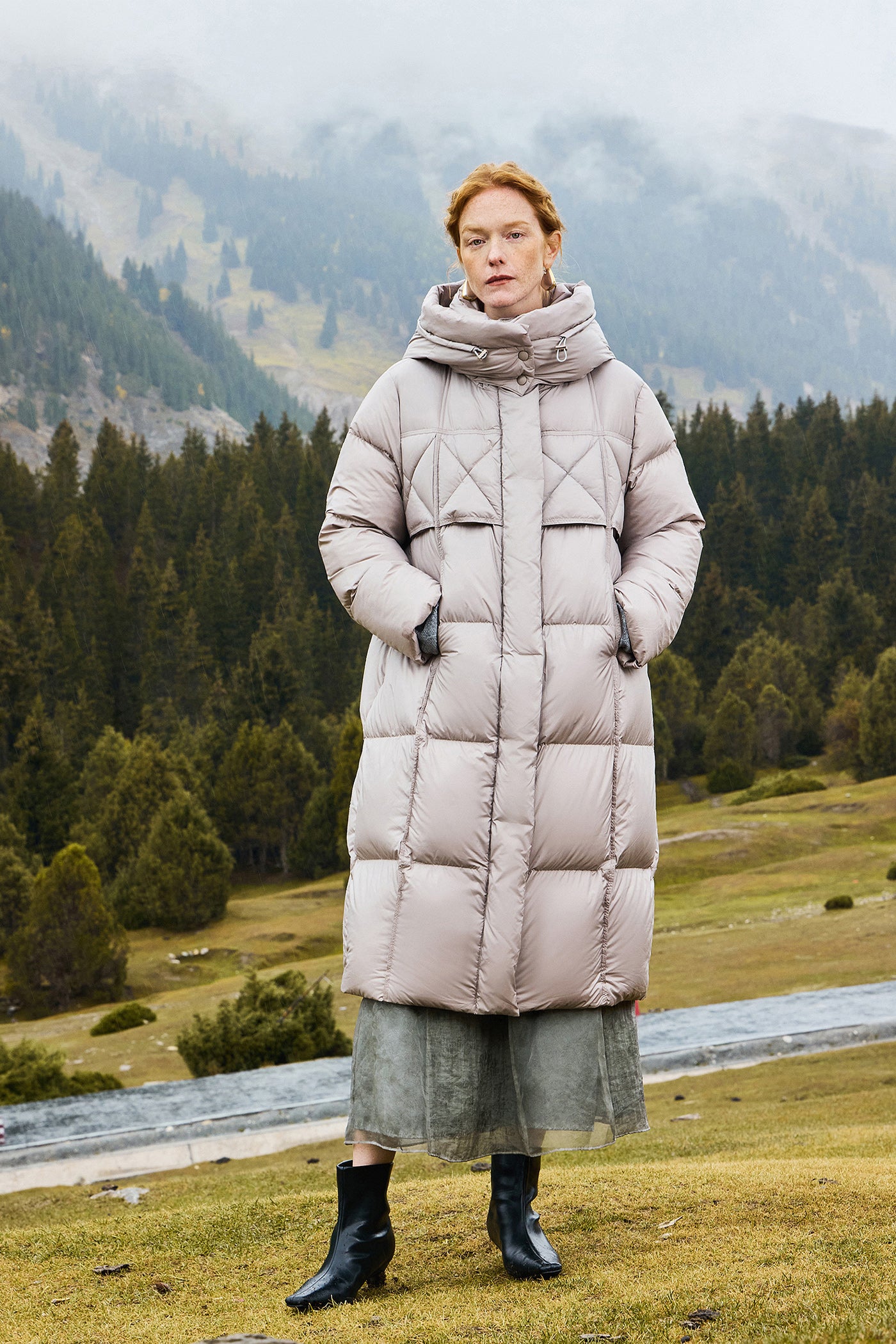 KAMILAN 2025 Winter New Mid‑Length Insulated Down Coat with Removable Hood