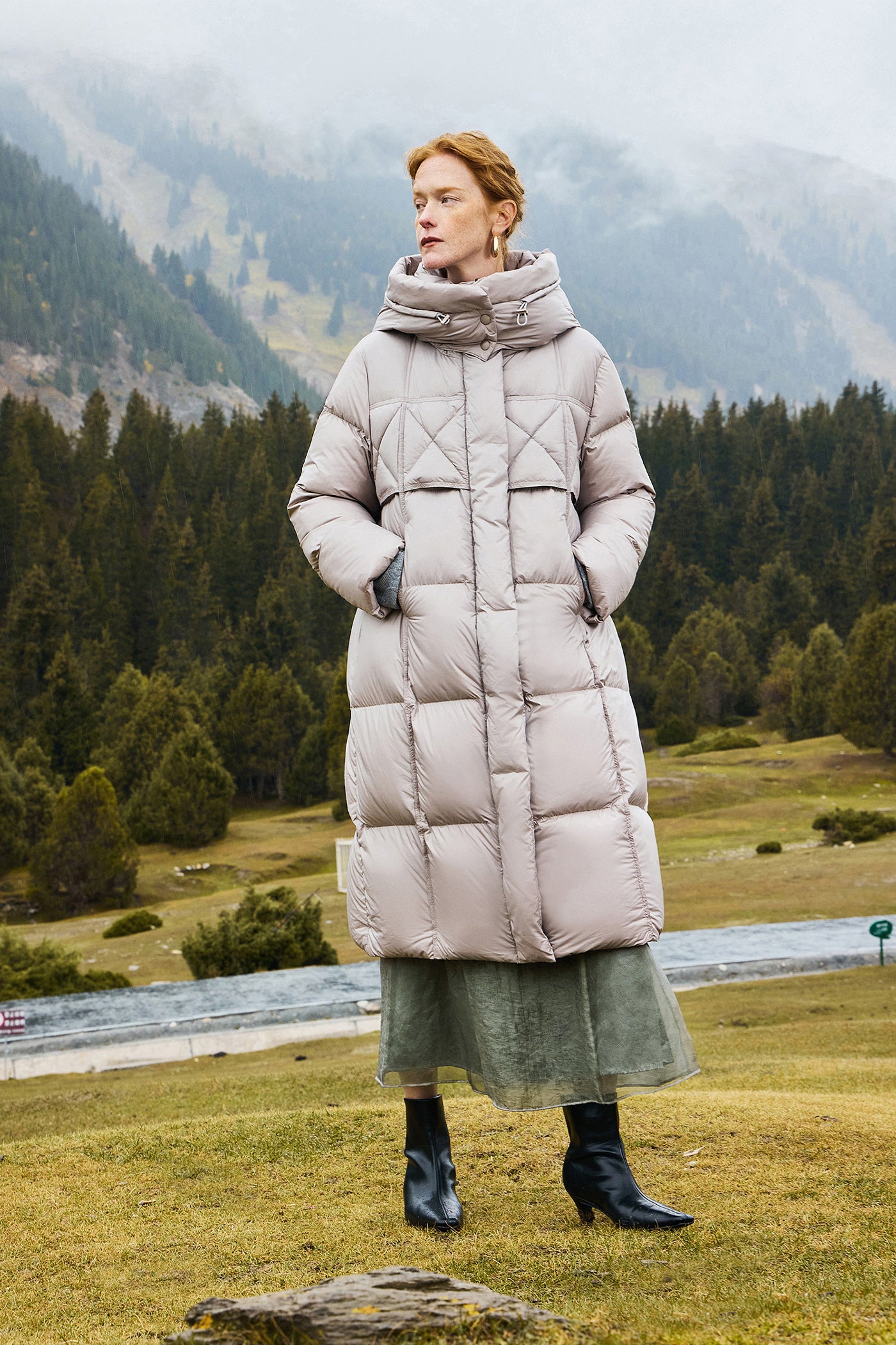 KAMILAN 2025 Winter New Mid‑Length Insulated Down Coat with Removable Hood