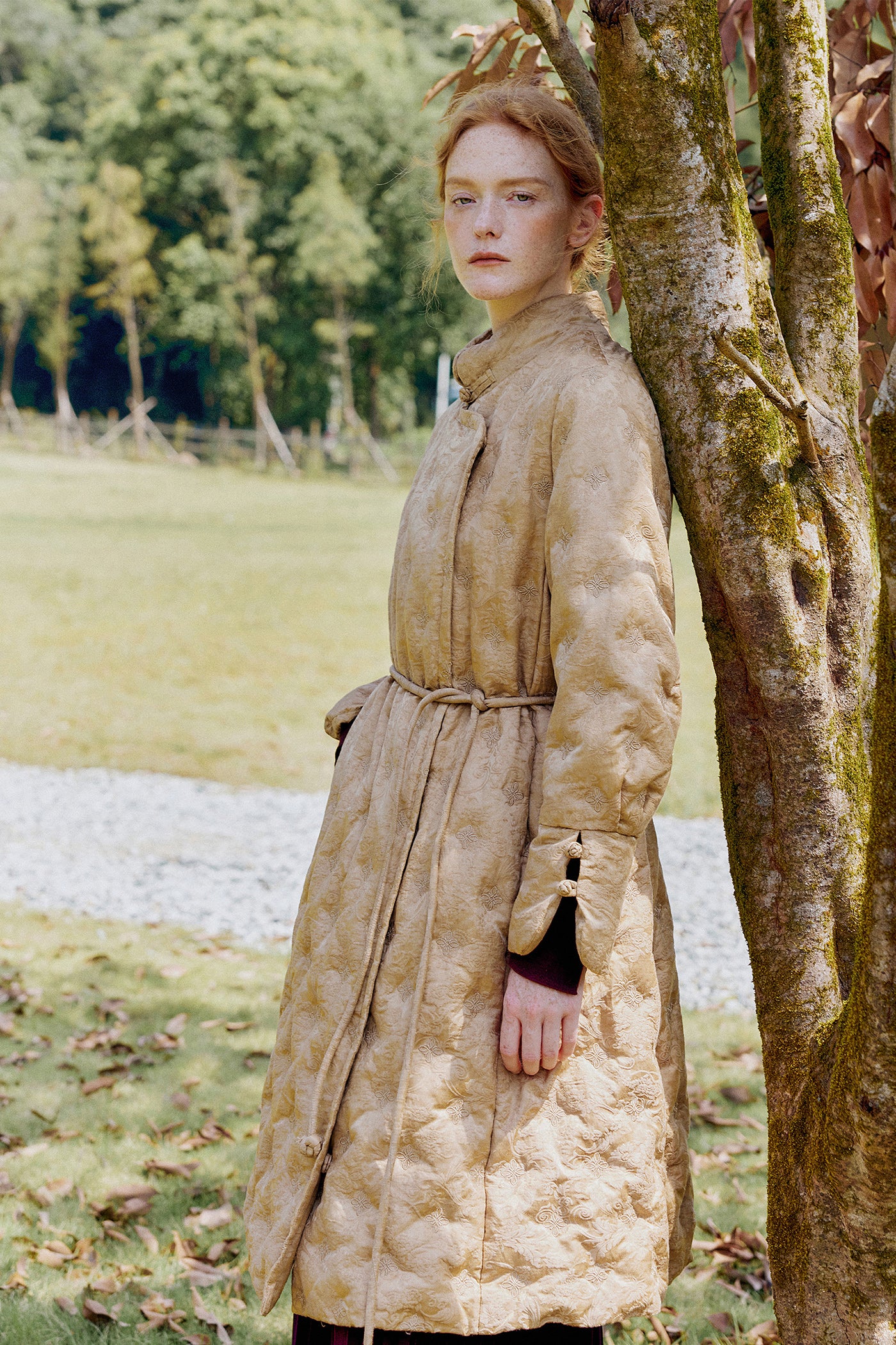 KAMILAN 2025 Winter New Mid‑Length Jacquard White Goose Down Coat