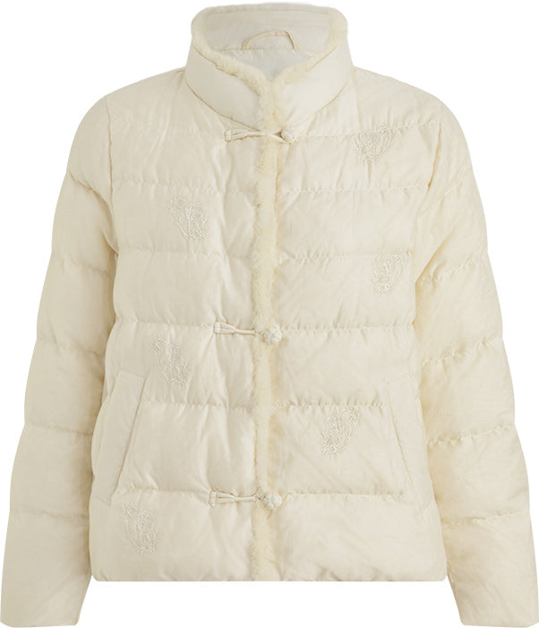 KAMILAN Women's Short Down Coat – 2025 Winter New Hooded Jacket with Mink Fur Patchwork