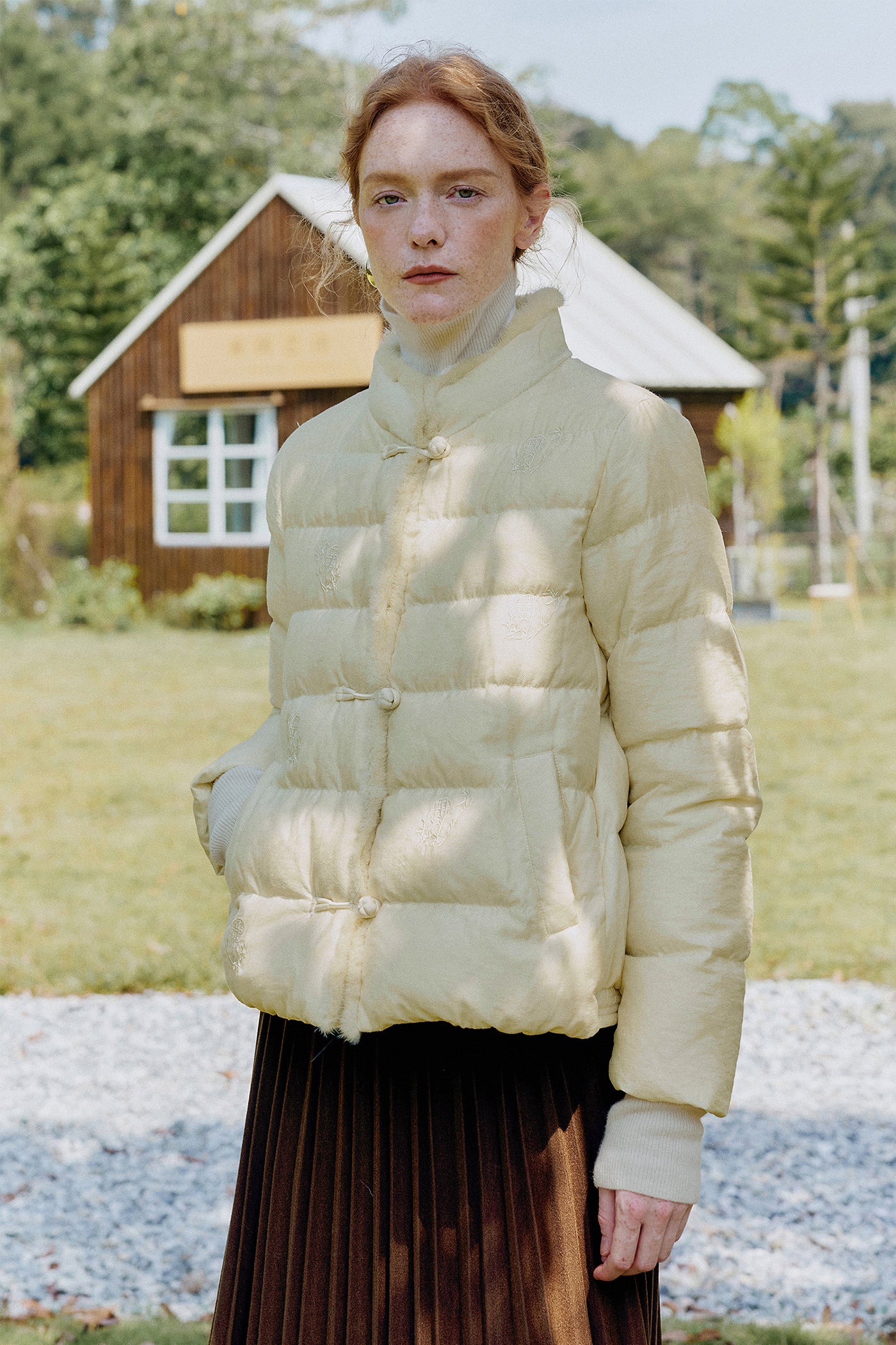 KAMILAN Women's Short Down Coat – 2025 Winter New Hooded Jacket with Mink Fur Patchwork